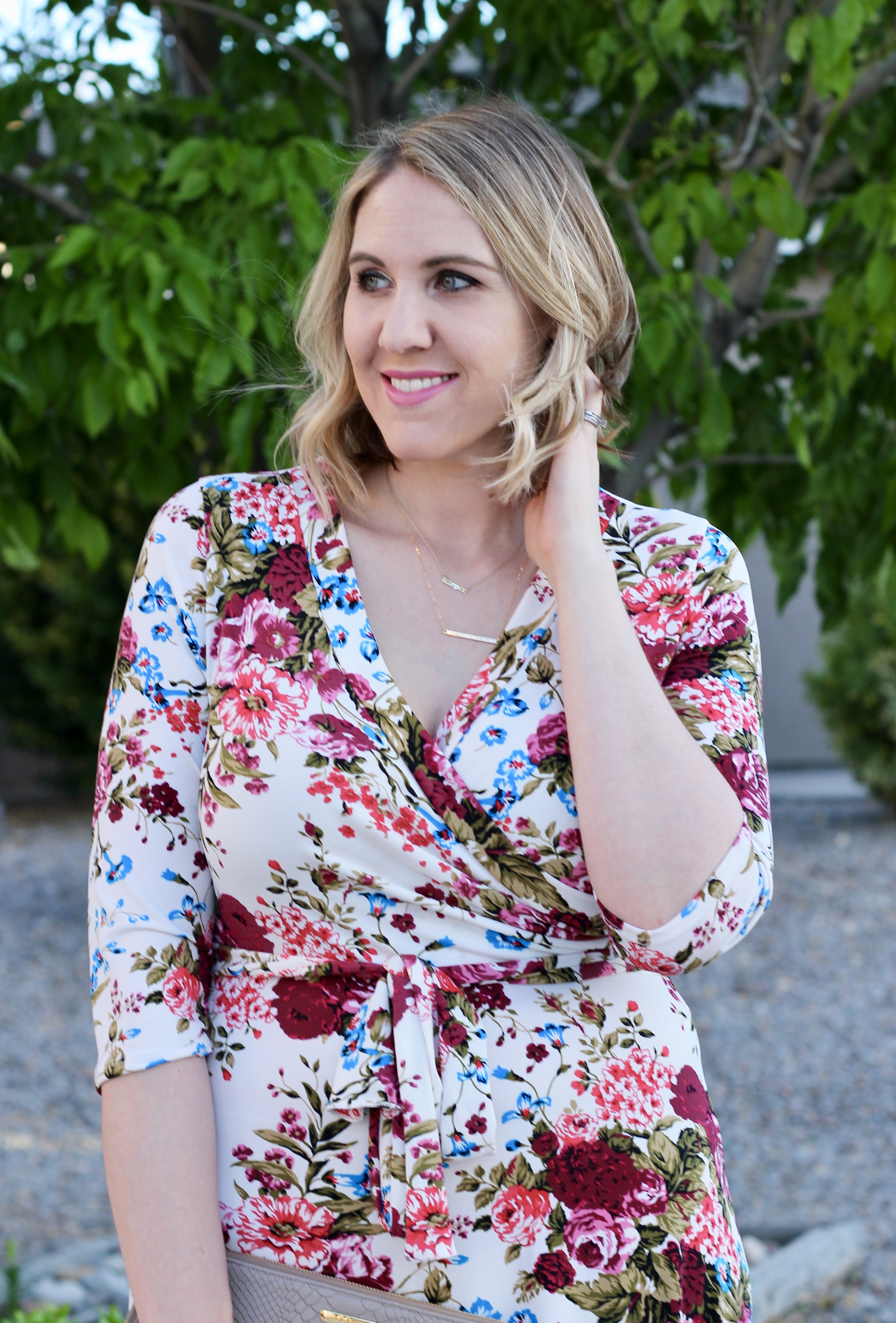 how to wear a floral wrap maxi dress