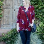 zaful floral print tunic #floralprint #fauxleatherleggings #falloutfit