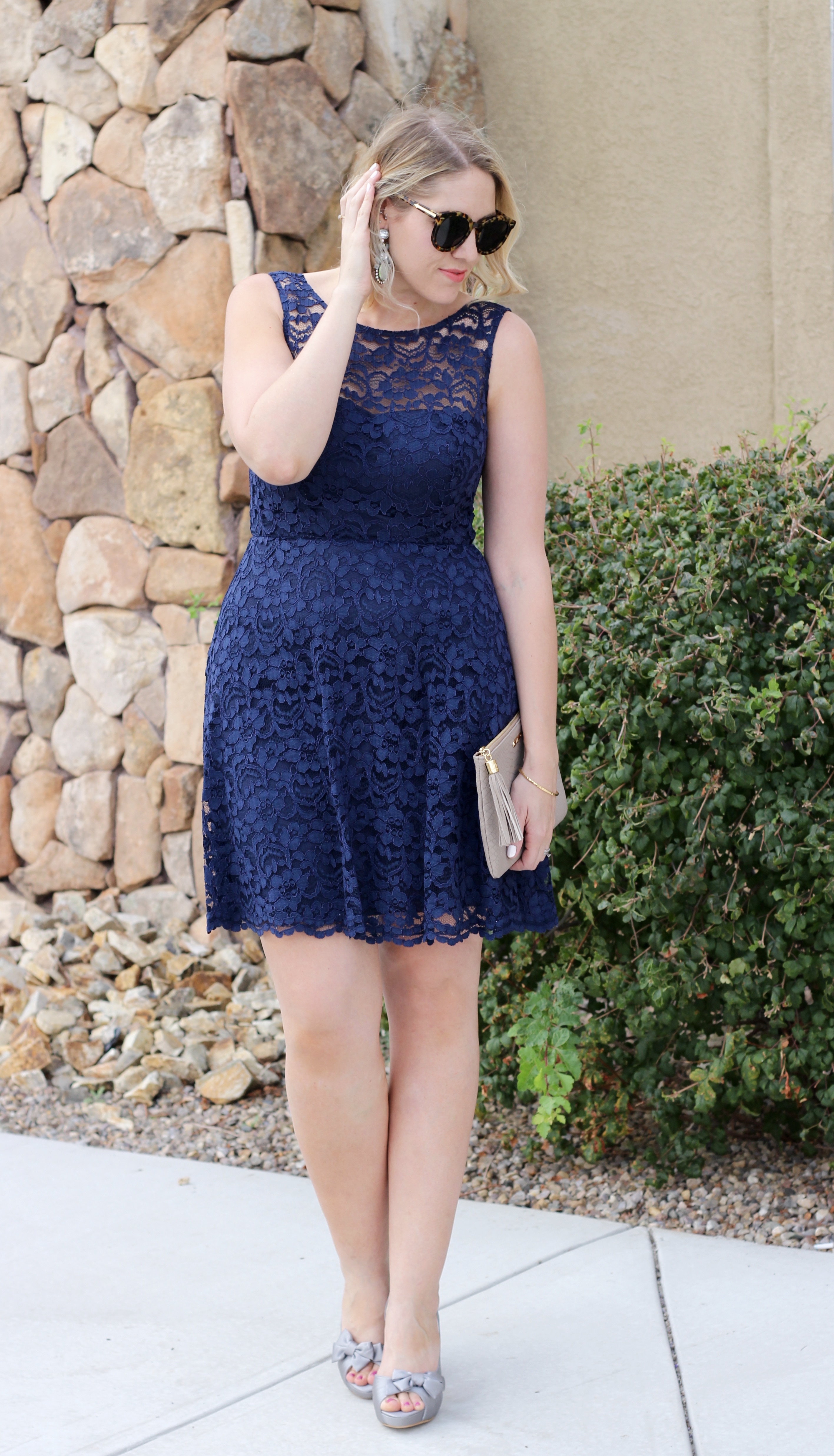 navy lace dress, bridesmaid dress, what to wear to a wedding #wedding #bridesmaiddress