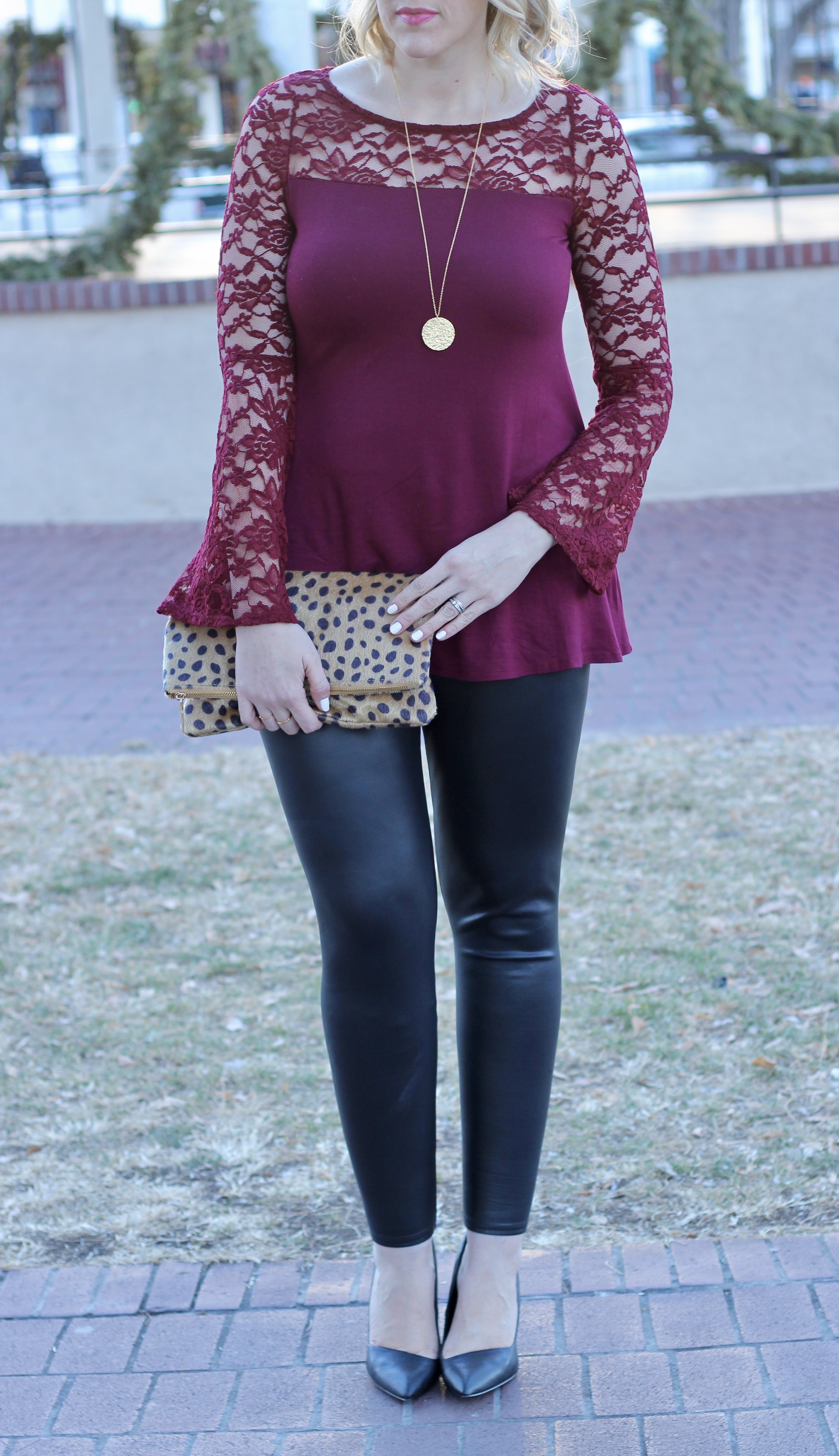 lace and leopard outfit 