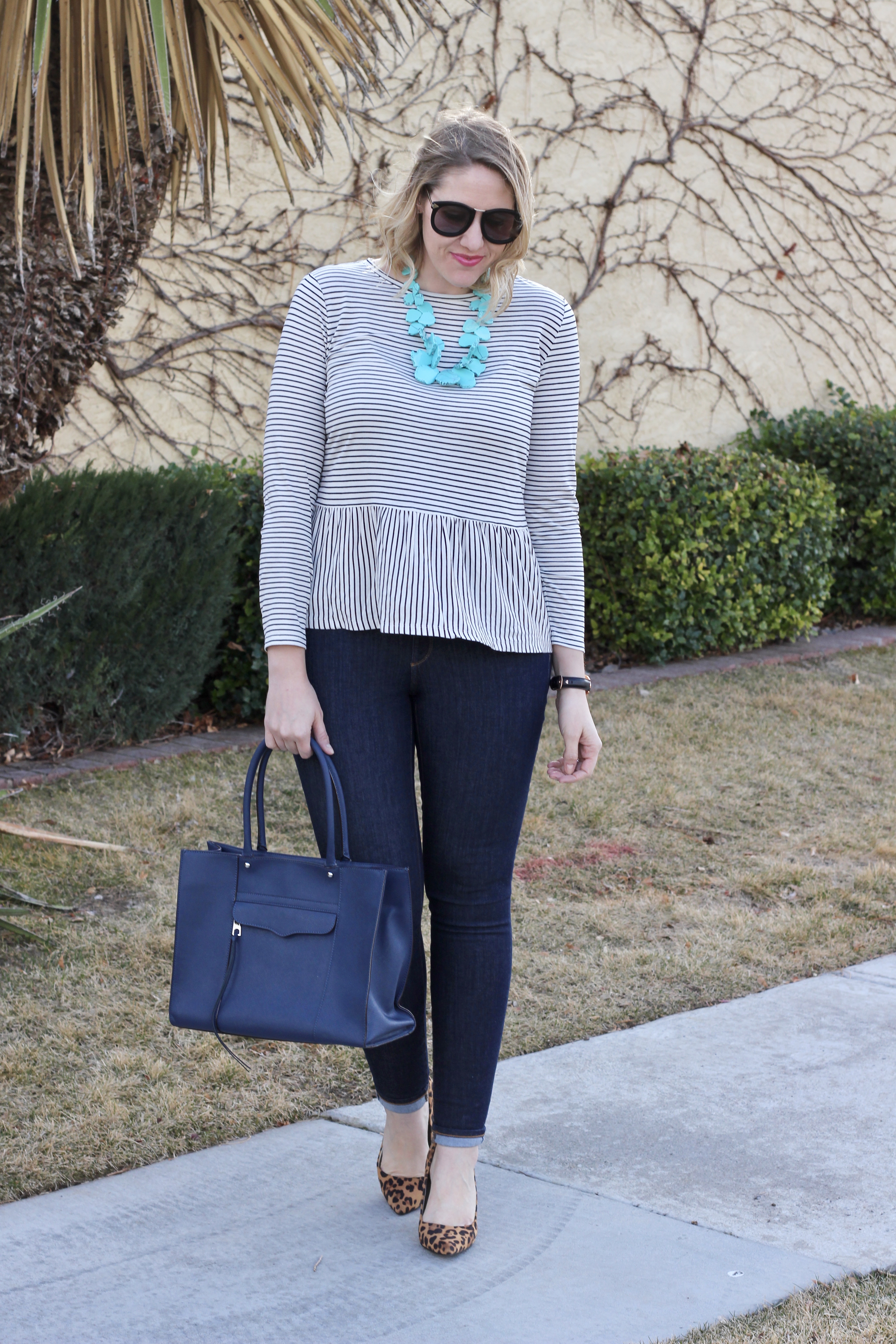 striped peplum top for curvy girls