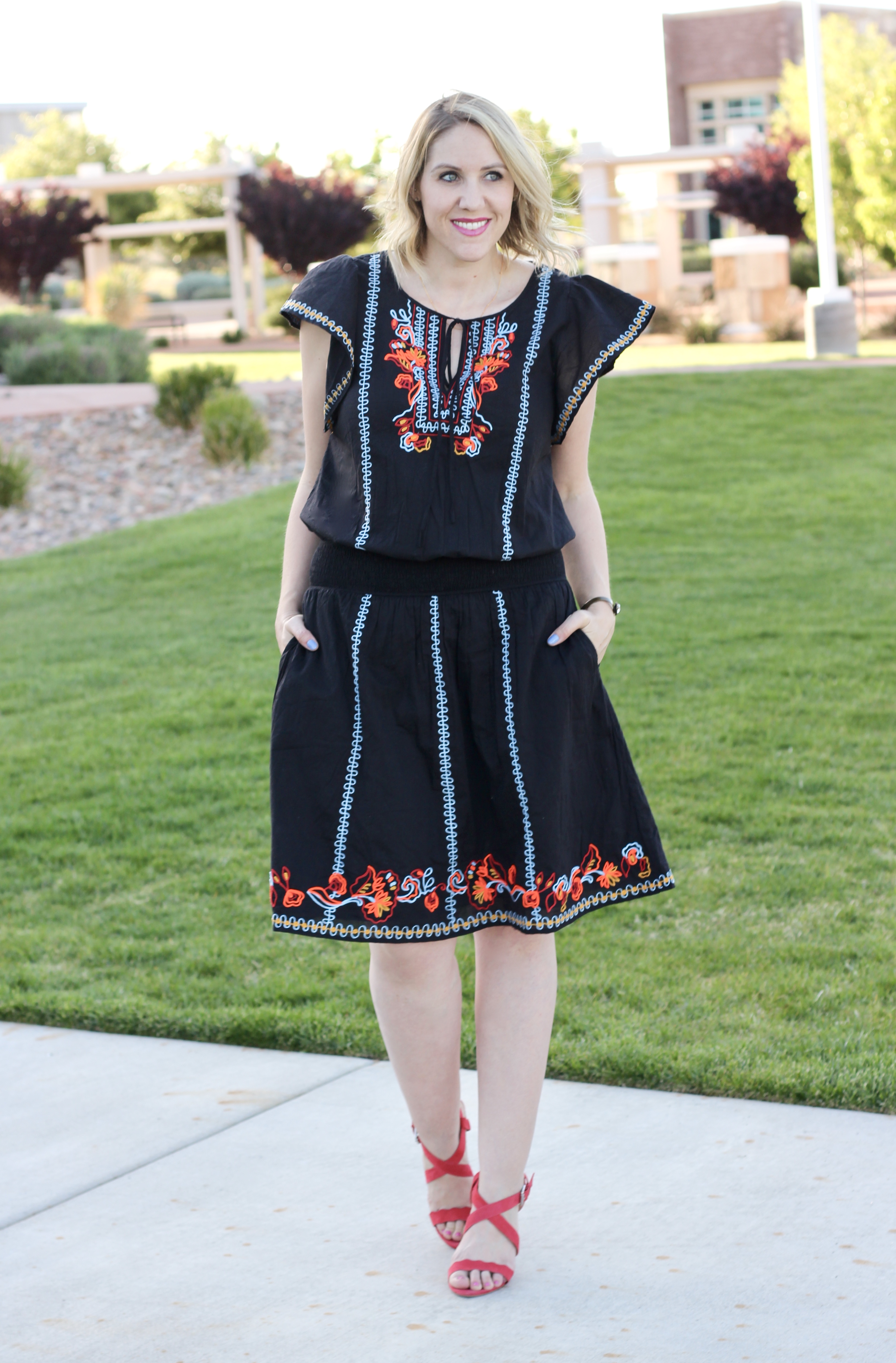 fun embroidered dress for summer