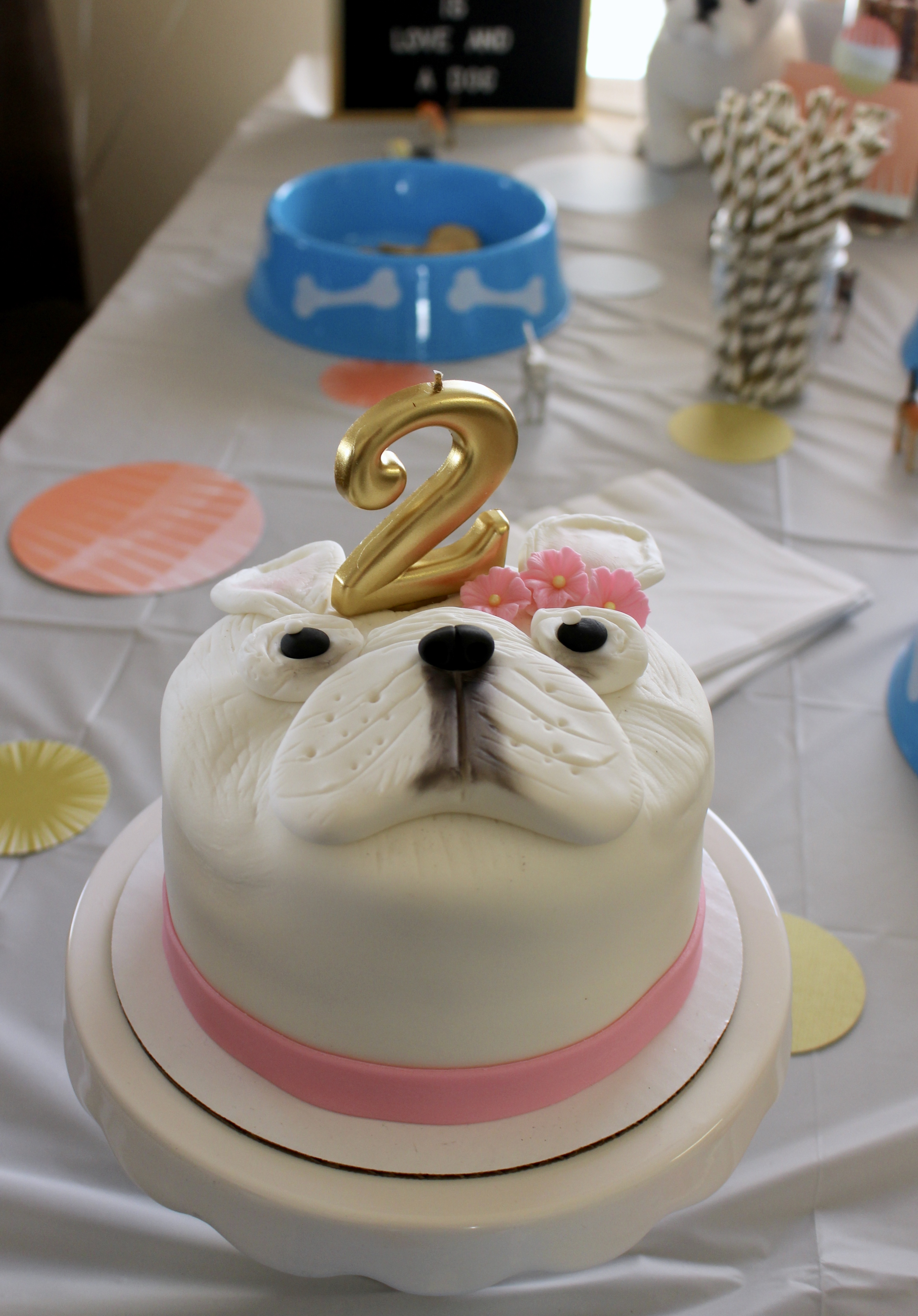 french bulldog birthday cake