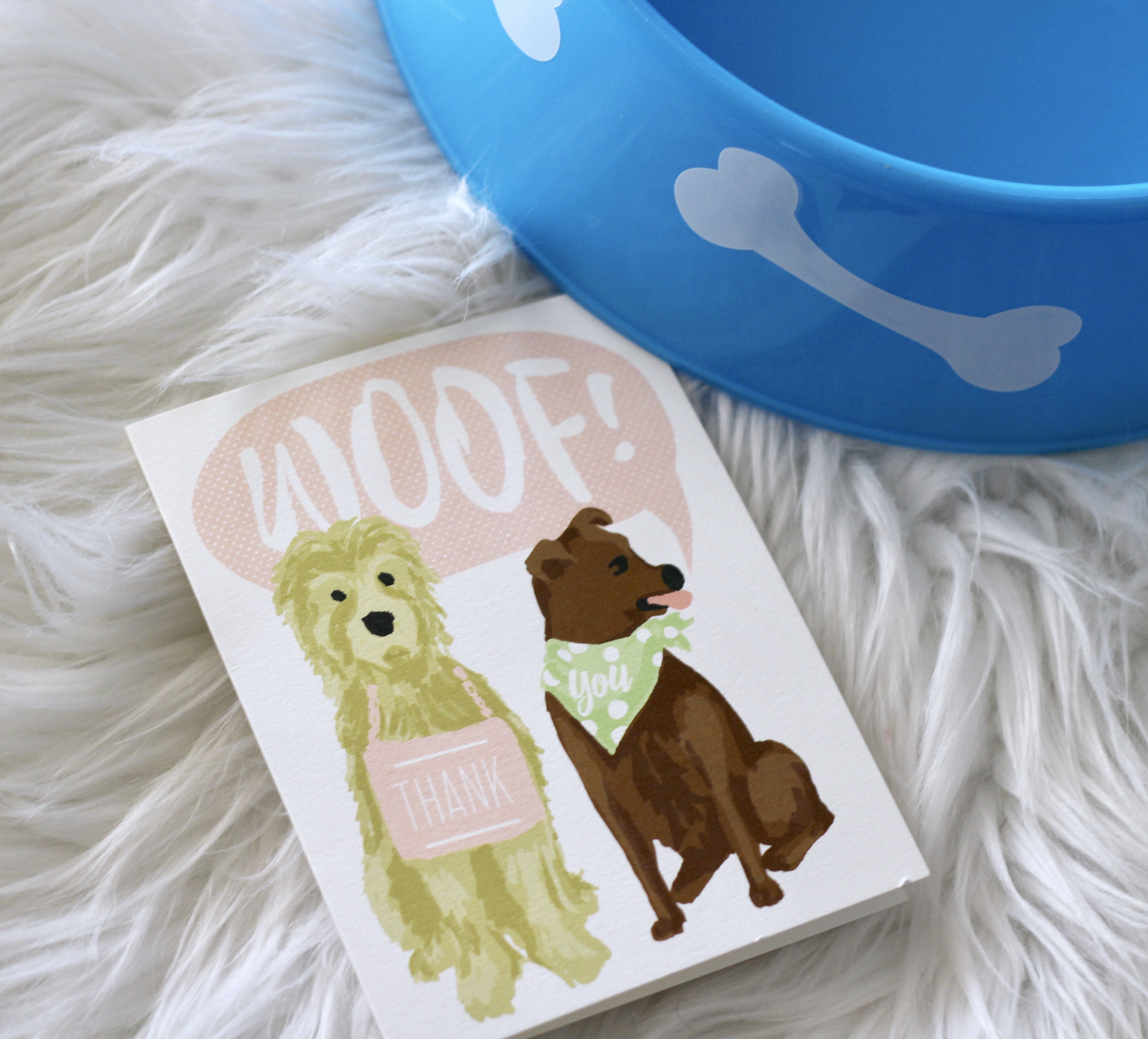 Minted dog themed thank you cards