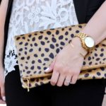leopard foldover clutch for $40