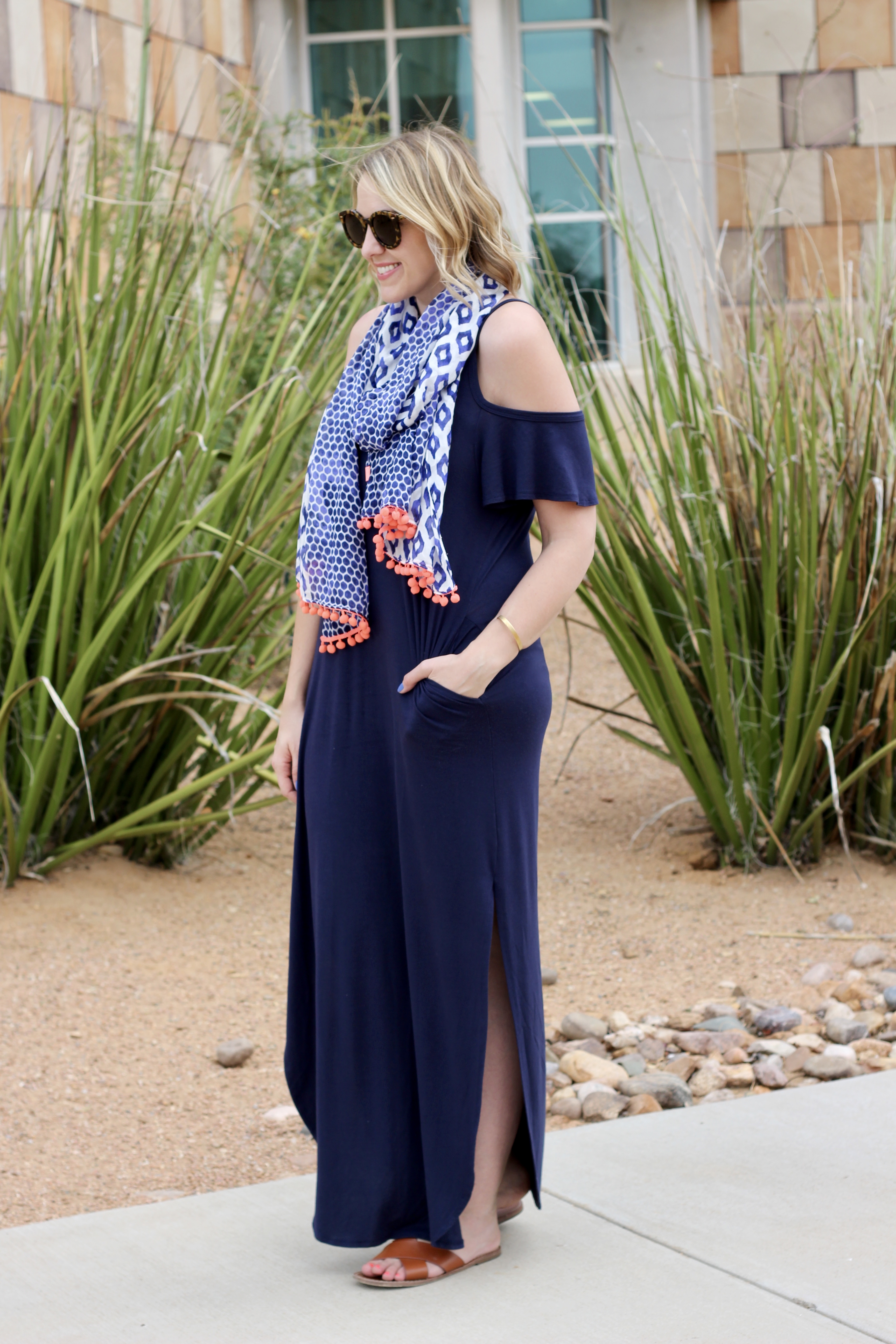 cold shoulder maxi dress