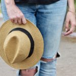 easy summer outfit with distressed jeans