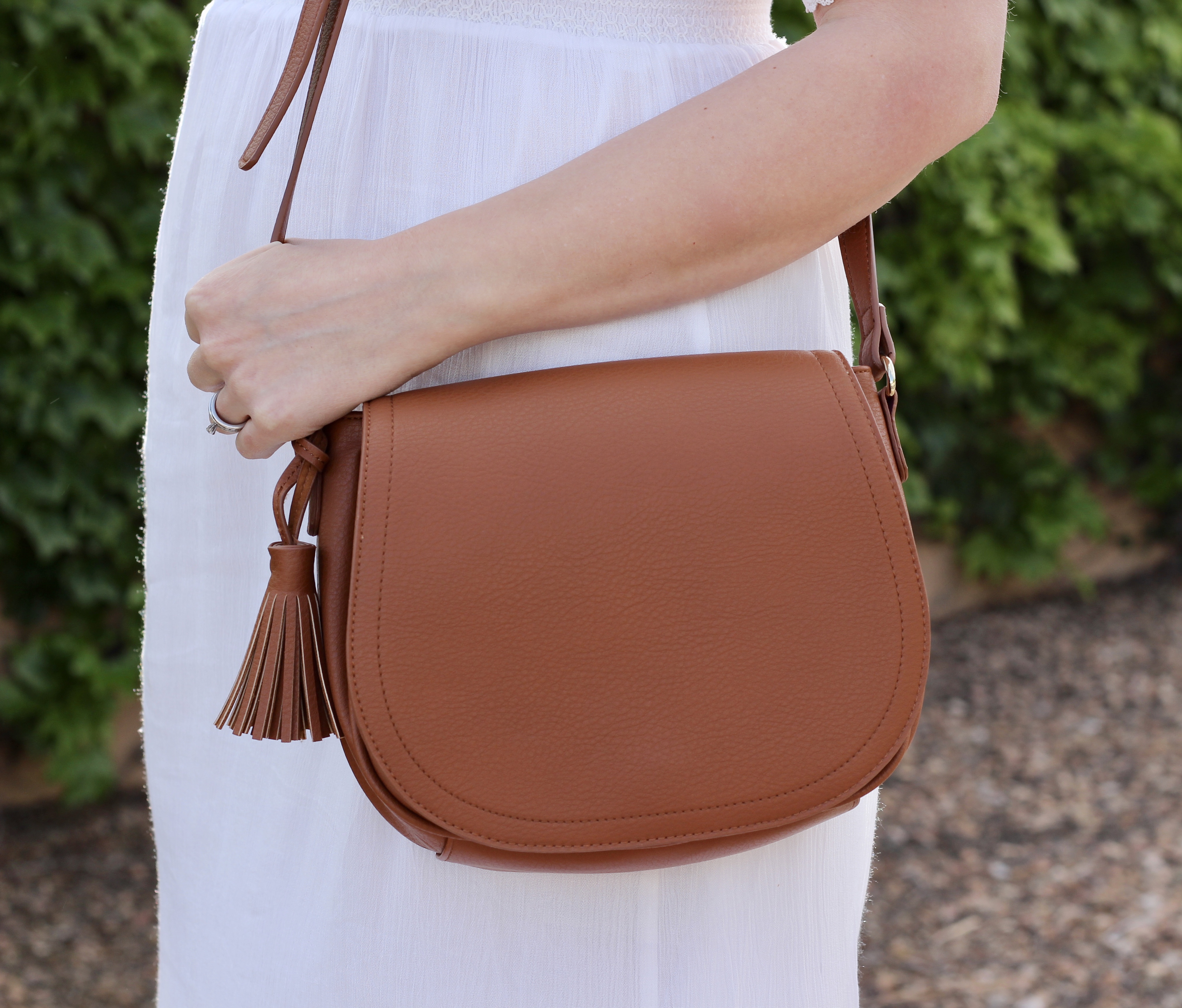 old navy tassel cross body bag