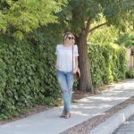 two ways to wear distressed jeans