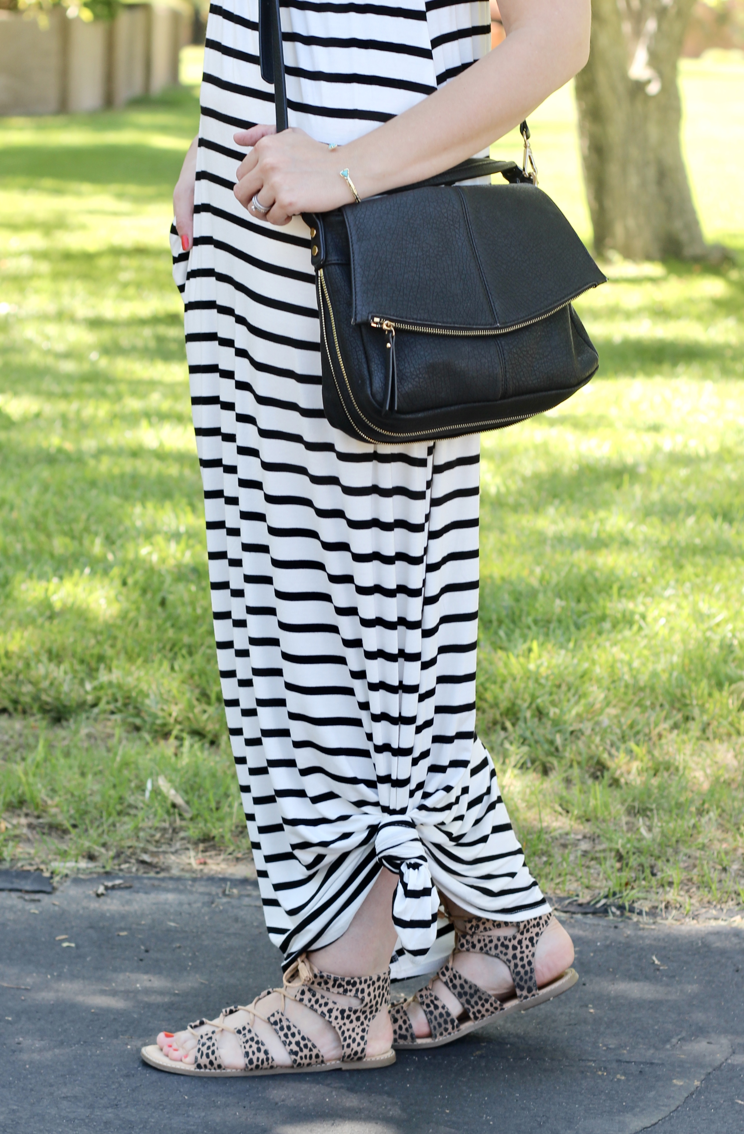 knotted maxi dress outfit