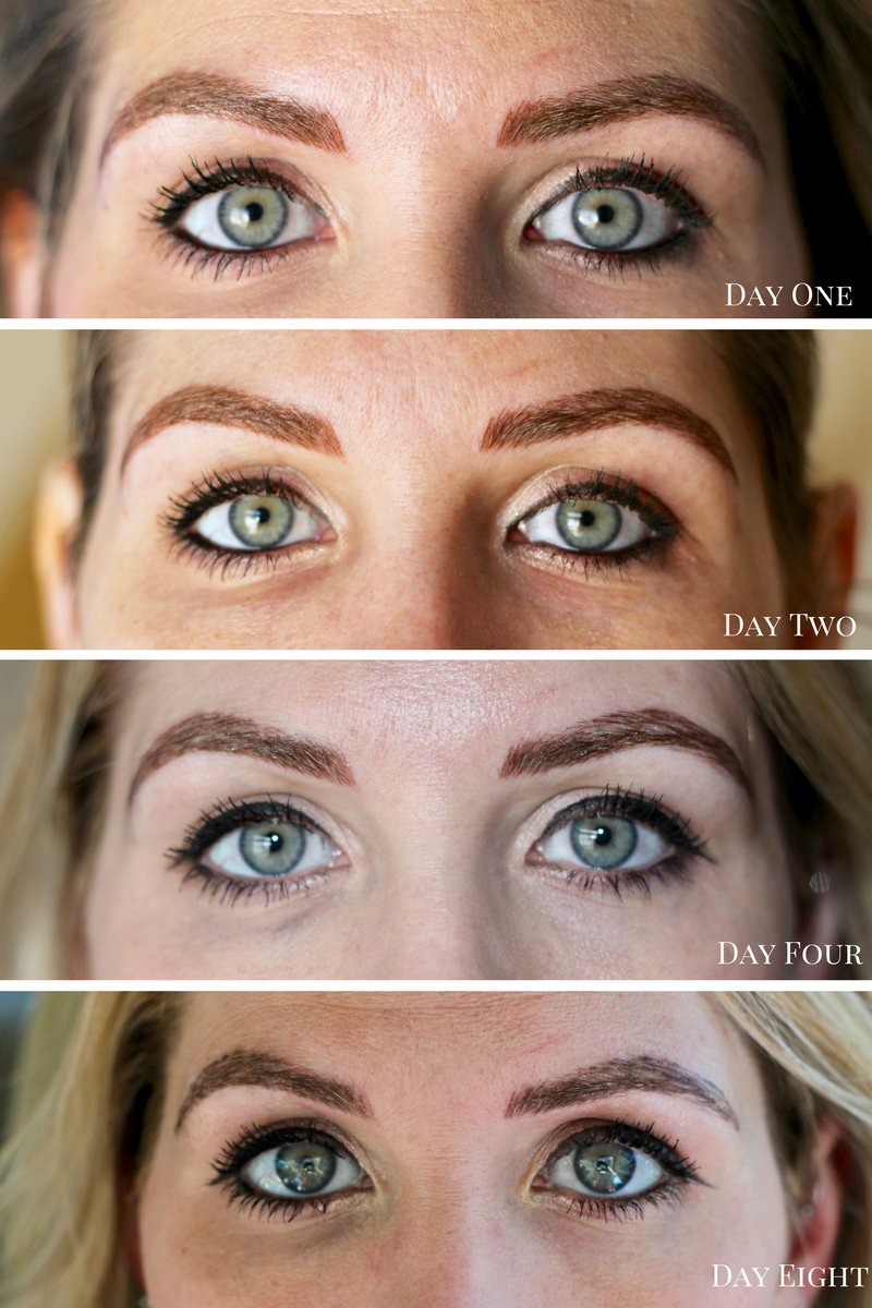 microblading healing process photos