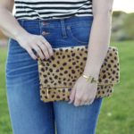 leopard fold over clutch fall outfit