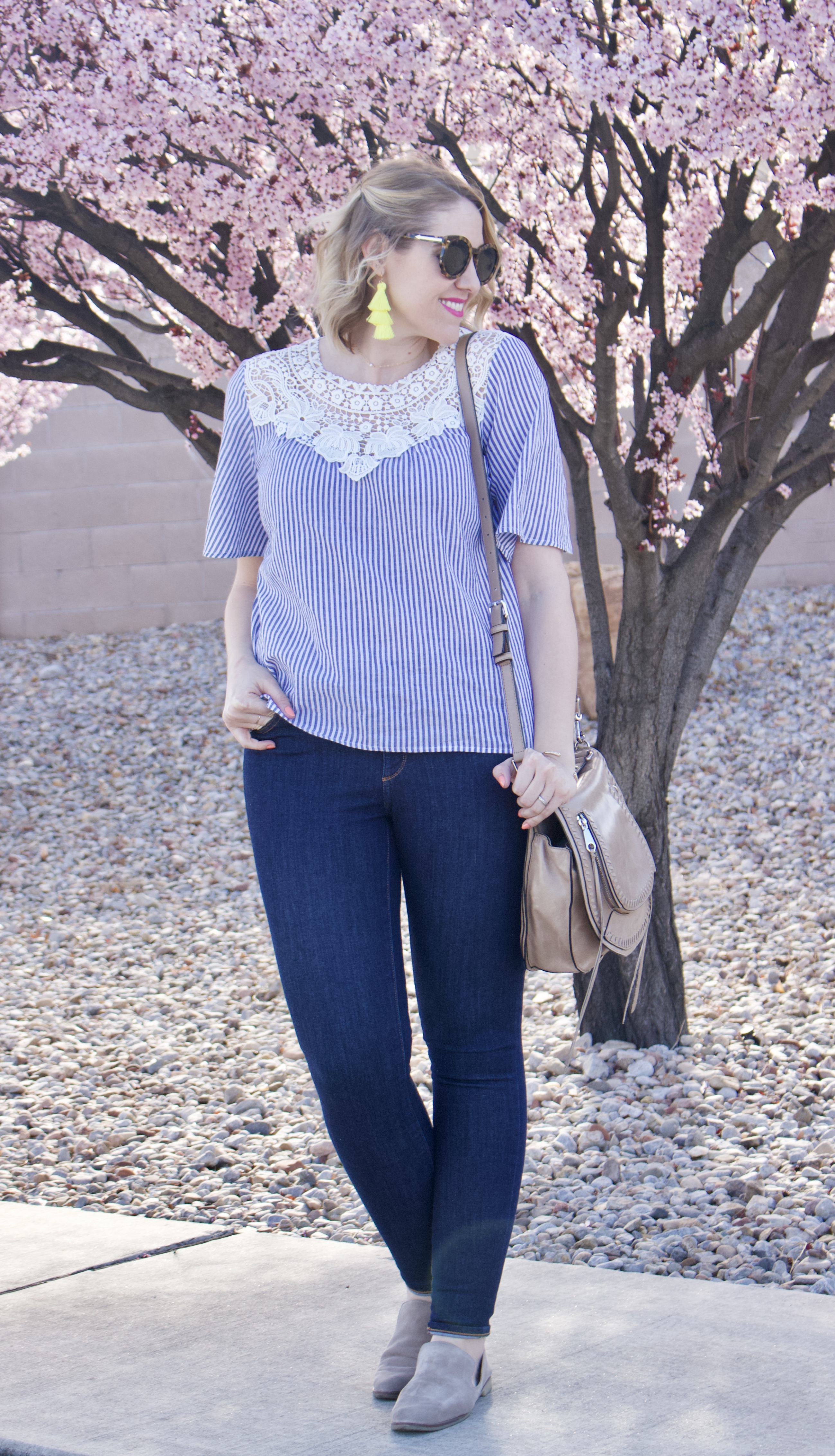 stripes and lace for the weekly style edit link up #linkup #fashionlinkup #pinkblush