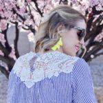 stripes and lace Pink Blush blouse #pinkblush #springstyle #crochetblouse