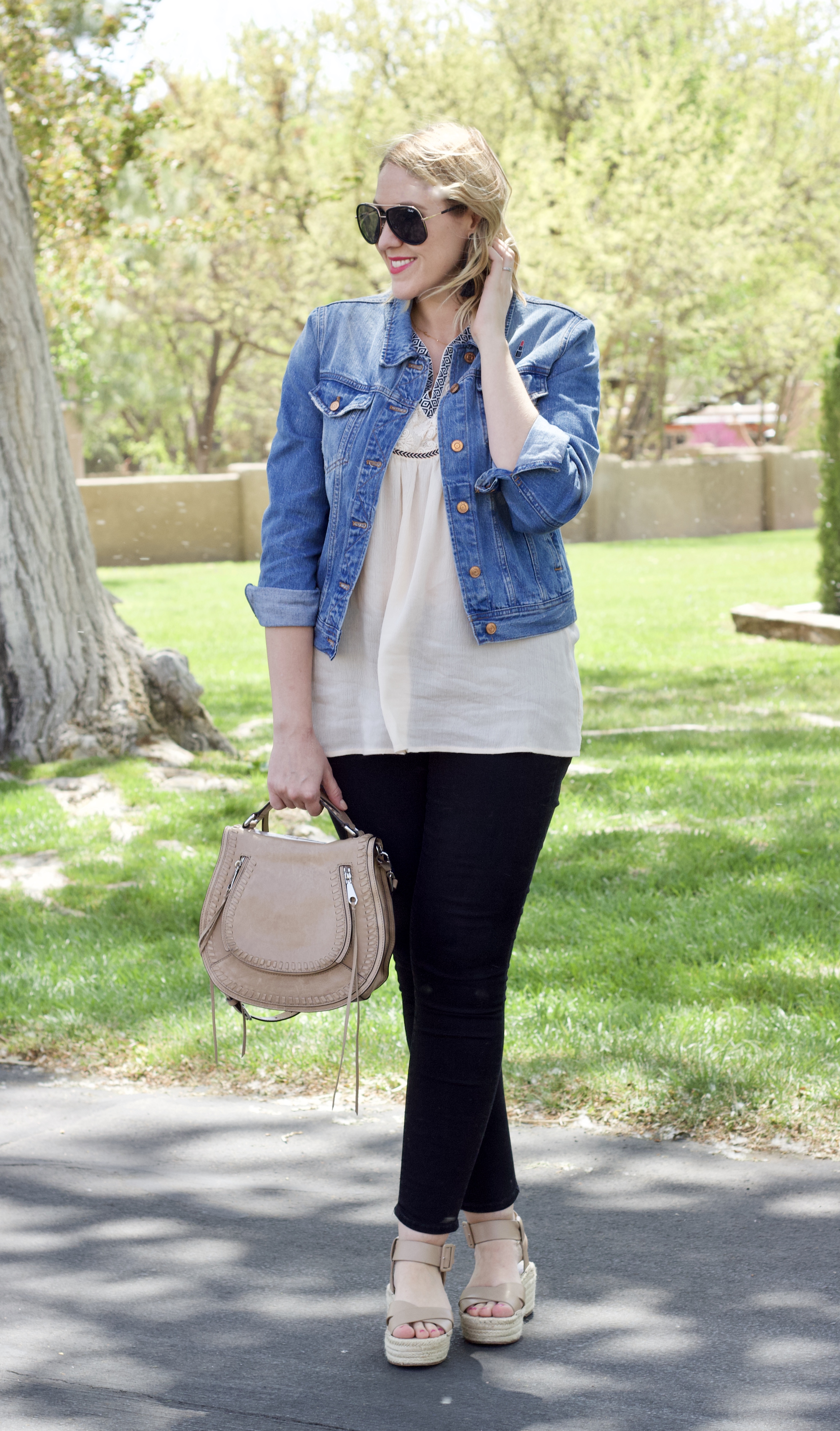 mom style for spring #momstyle #denimjacket #curvyfashion
