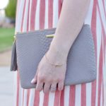 gigi new york all in one clutch #giginy #stripedmaxidress #outfitdetails