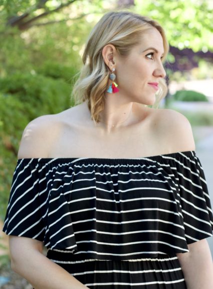 Striped Off Shoulder Maxi: The Weekly Style Edit