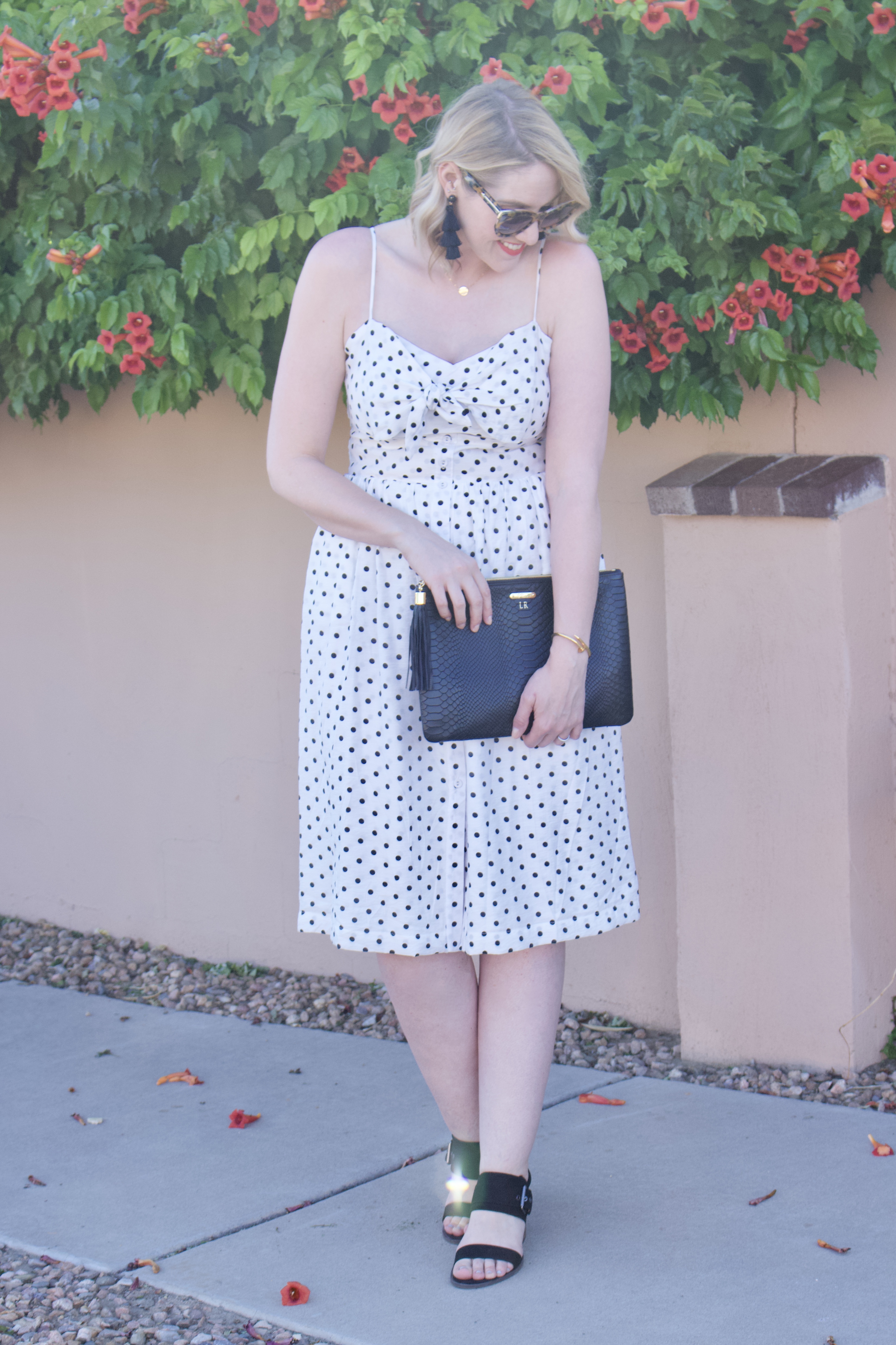 cute midi dress for summer #summer #polkadotdress #momstyle #fashionblogger