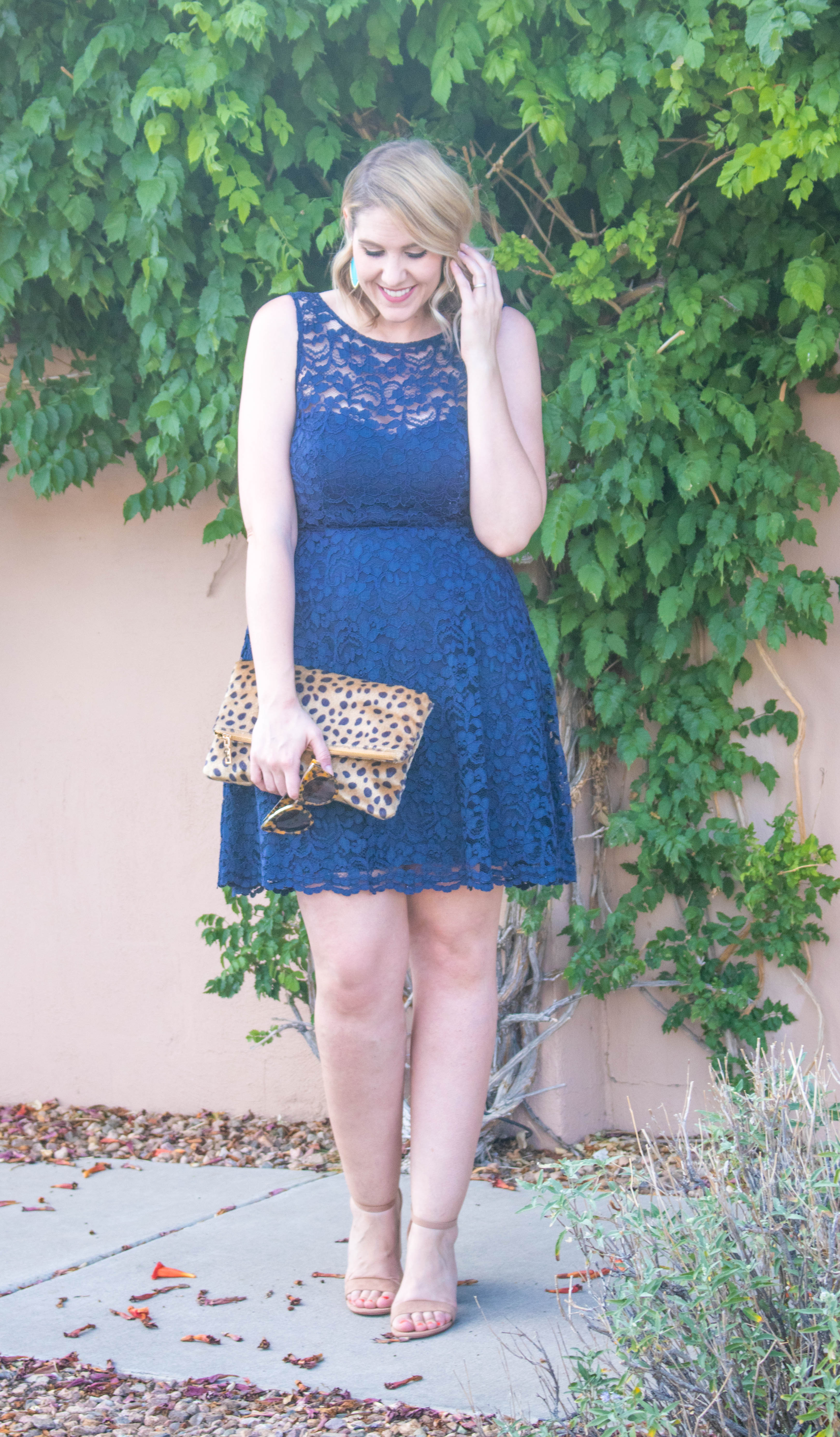 navy lace dress for wedding guest