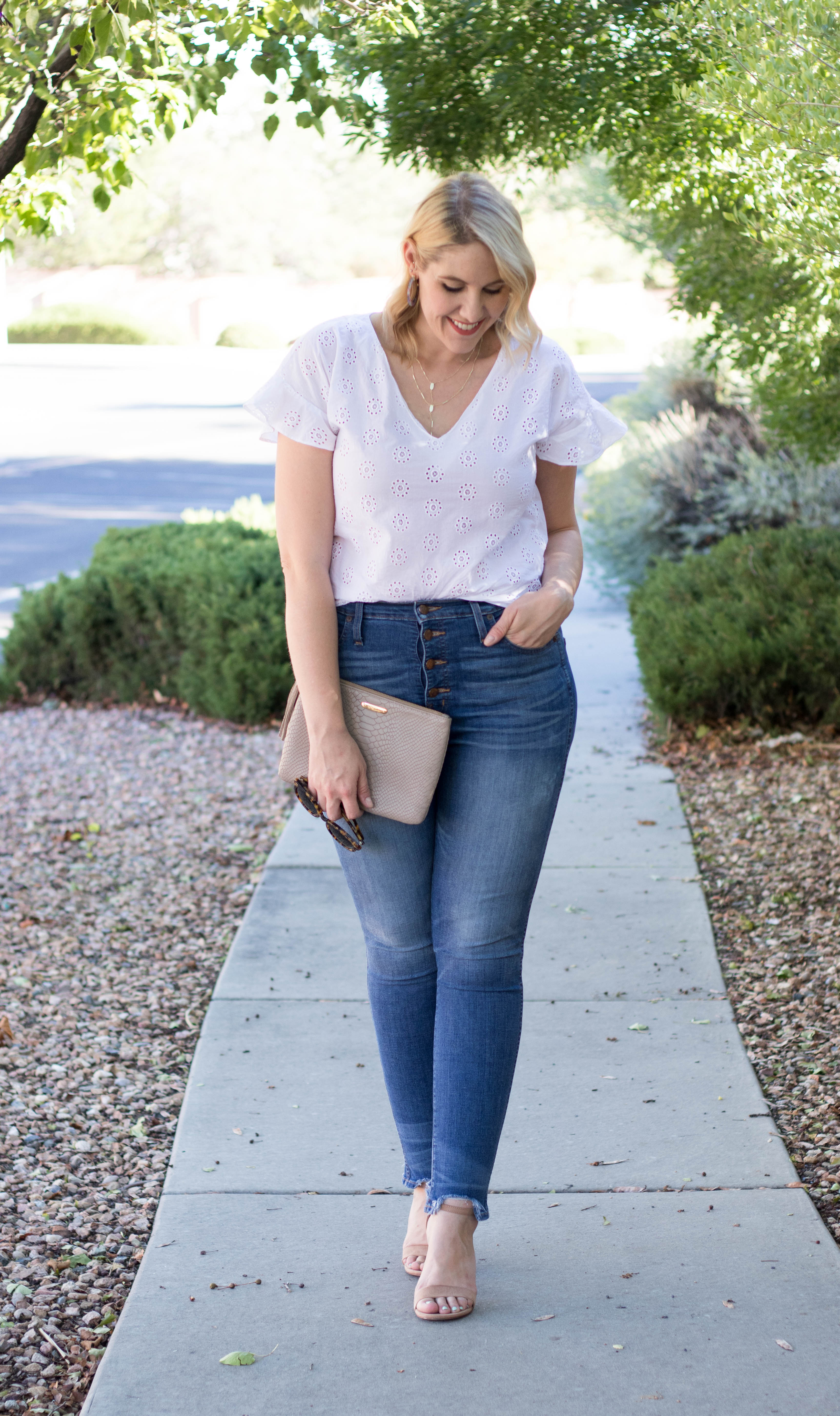 nude target block heel outfit #datenight #summer #summeroutfit #madewell