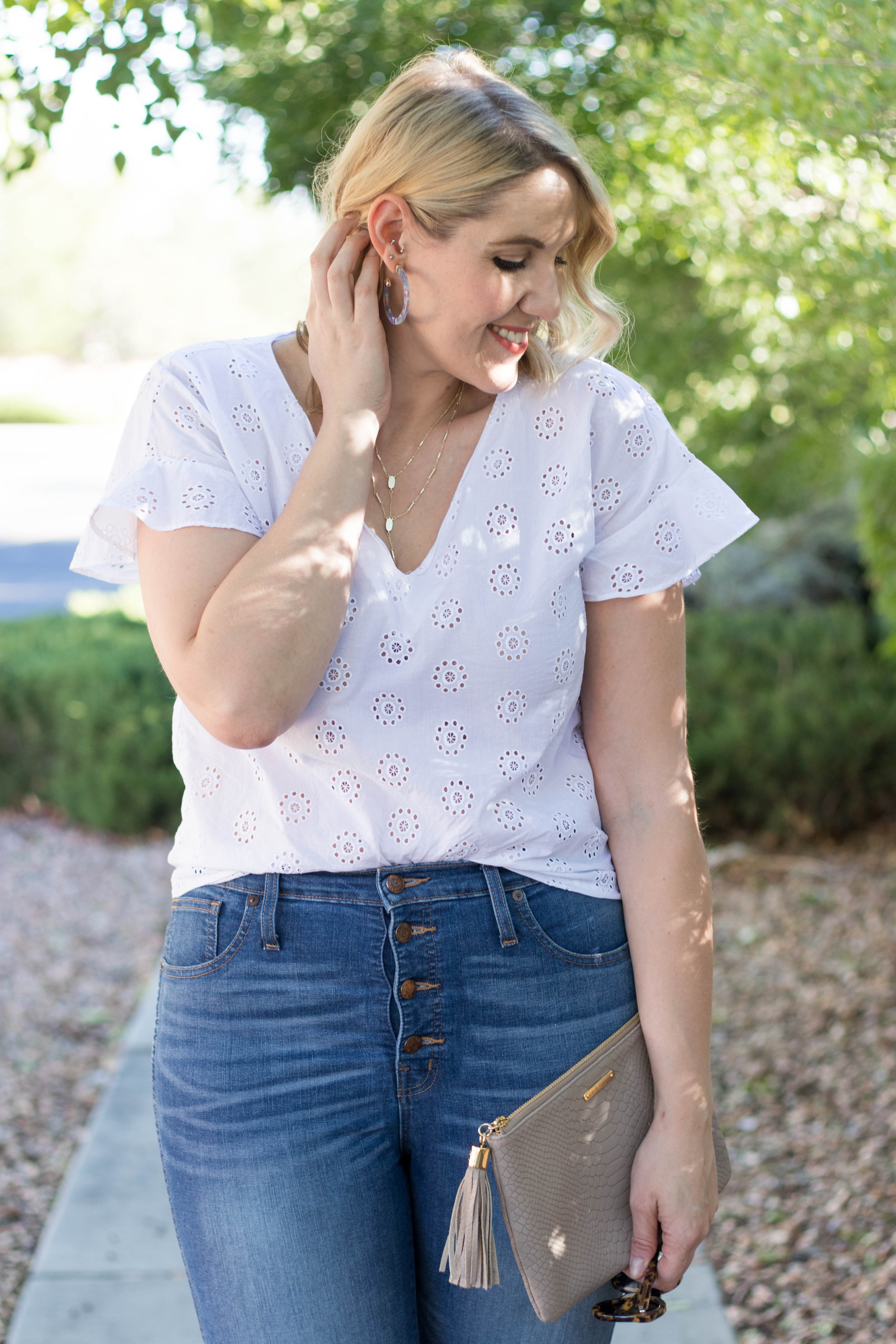 eyelet madewell top #madewell #everydaymadewell #eyelet