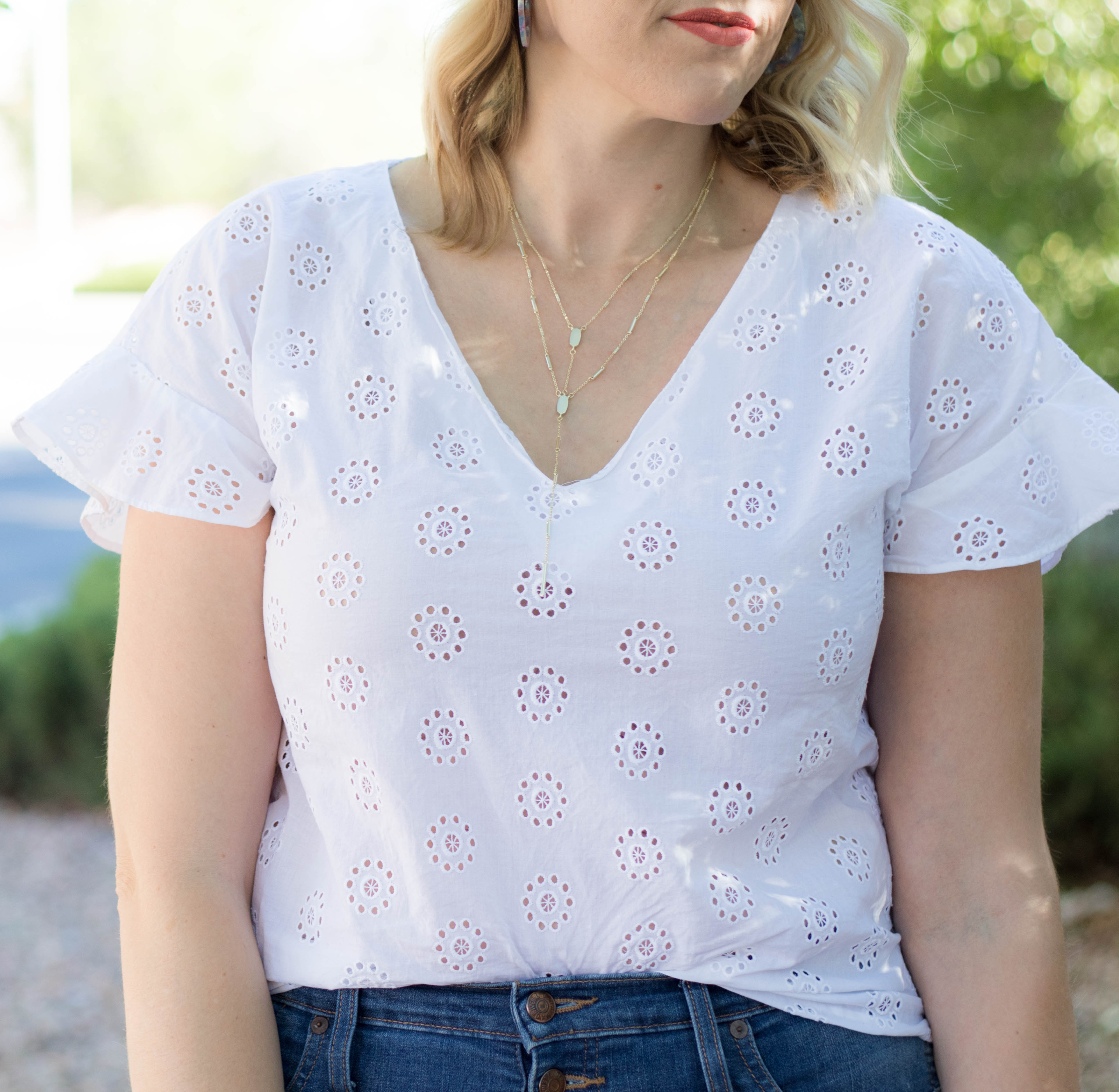 white madewell eyelet top #madewell #eyelet #kendrascott