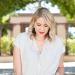 madewell central stripe top #madewell #redlipstick #fallfashion