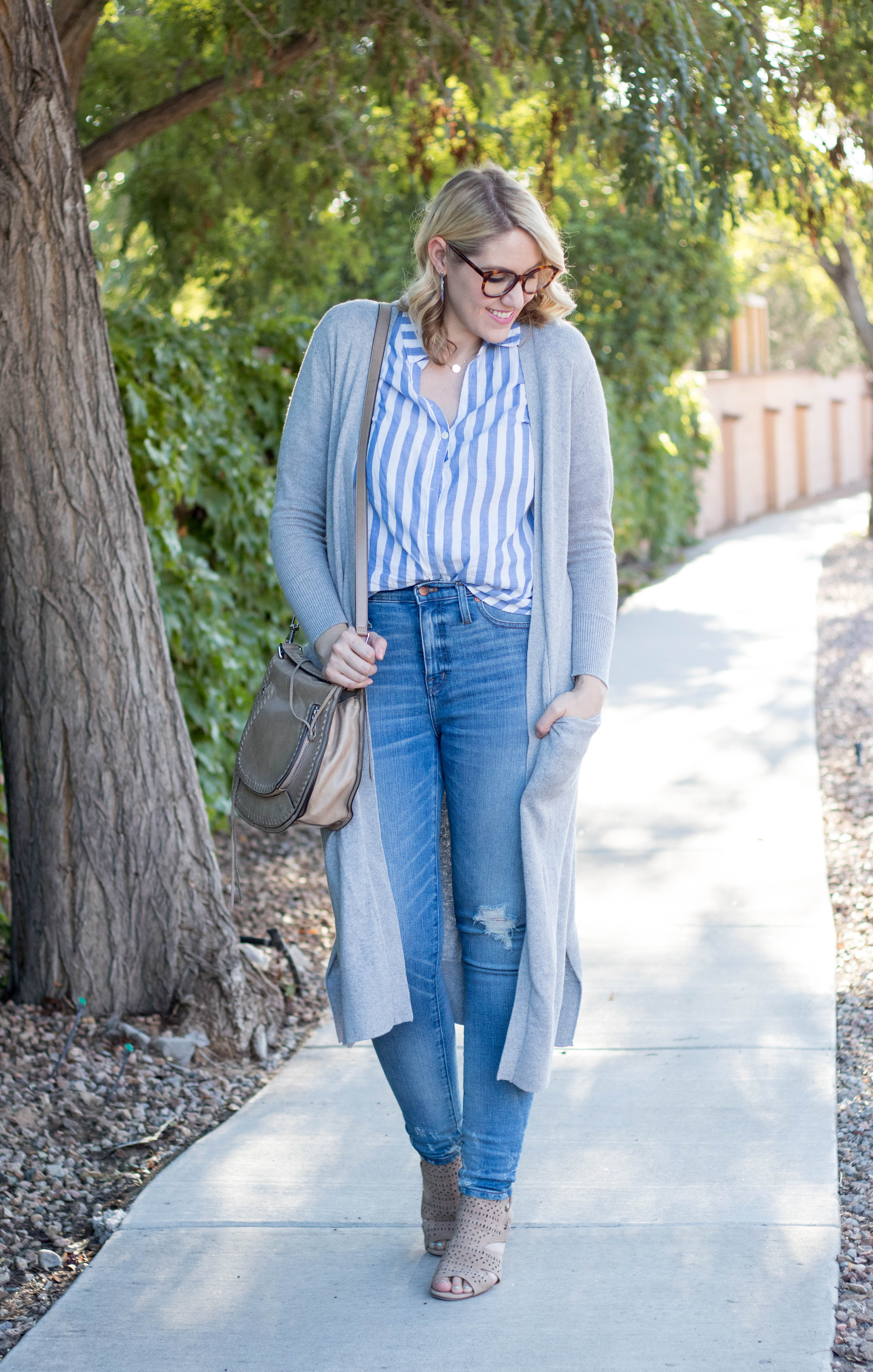 striped button front top jcrew #stripes #tallfashion #curvryfashion