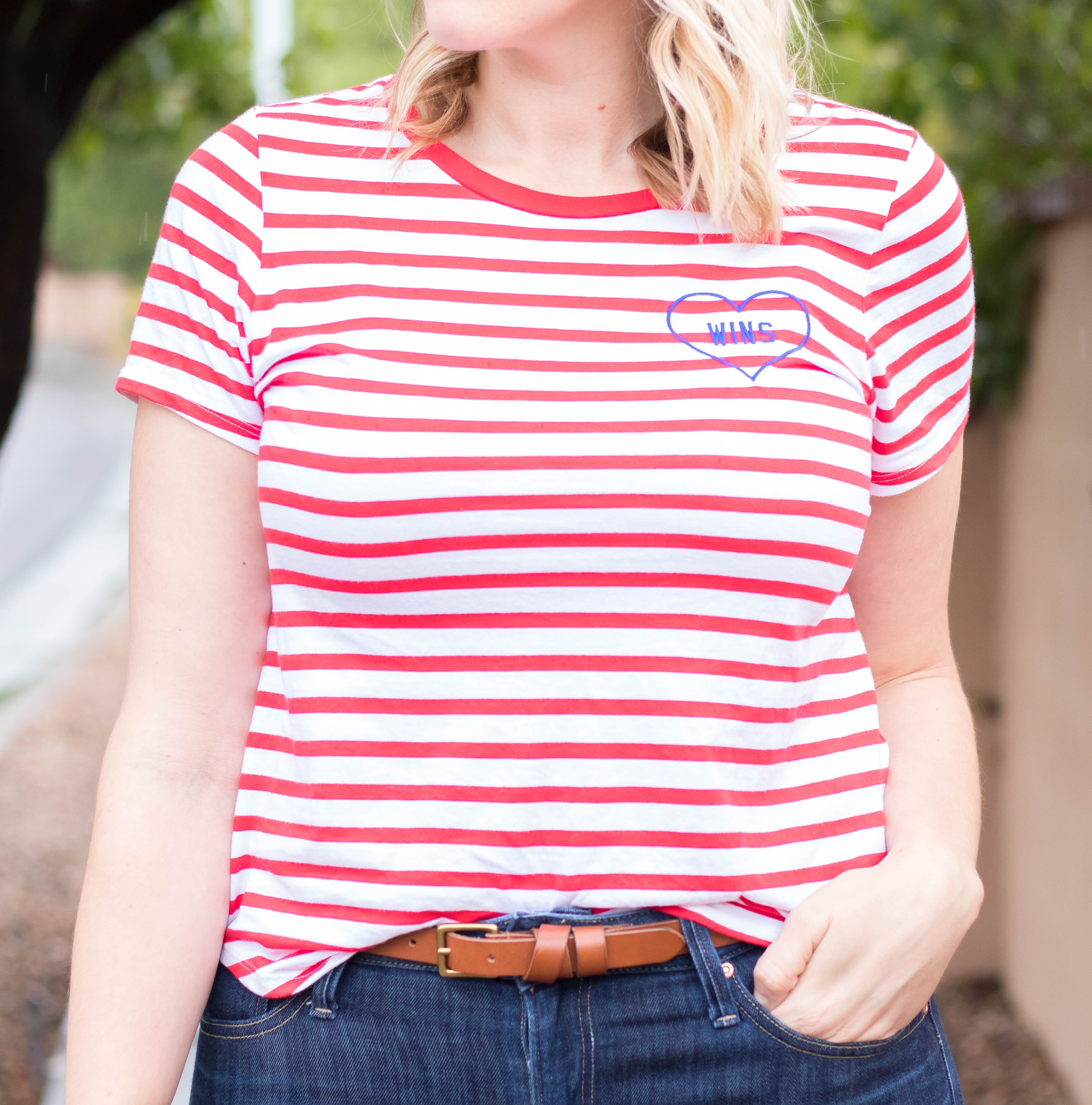 graphic striped tee old navy #lovewins #oldnavystyle #fallfashion #momstyle