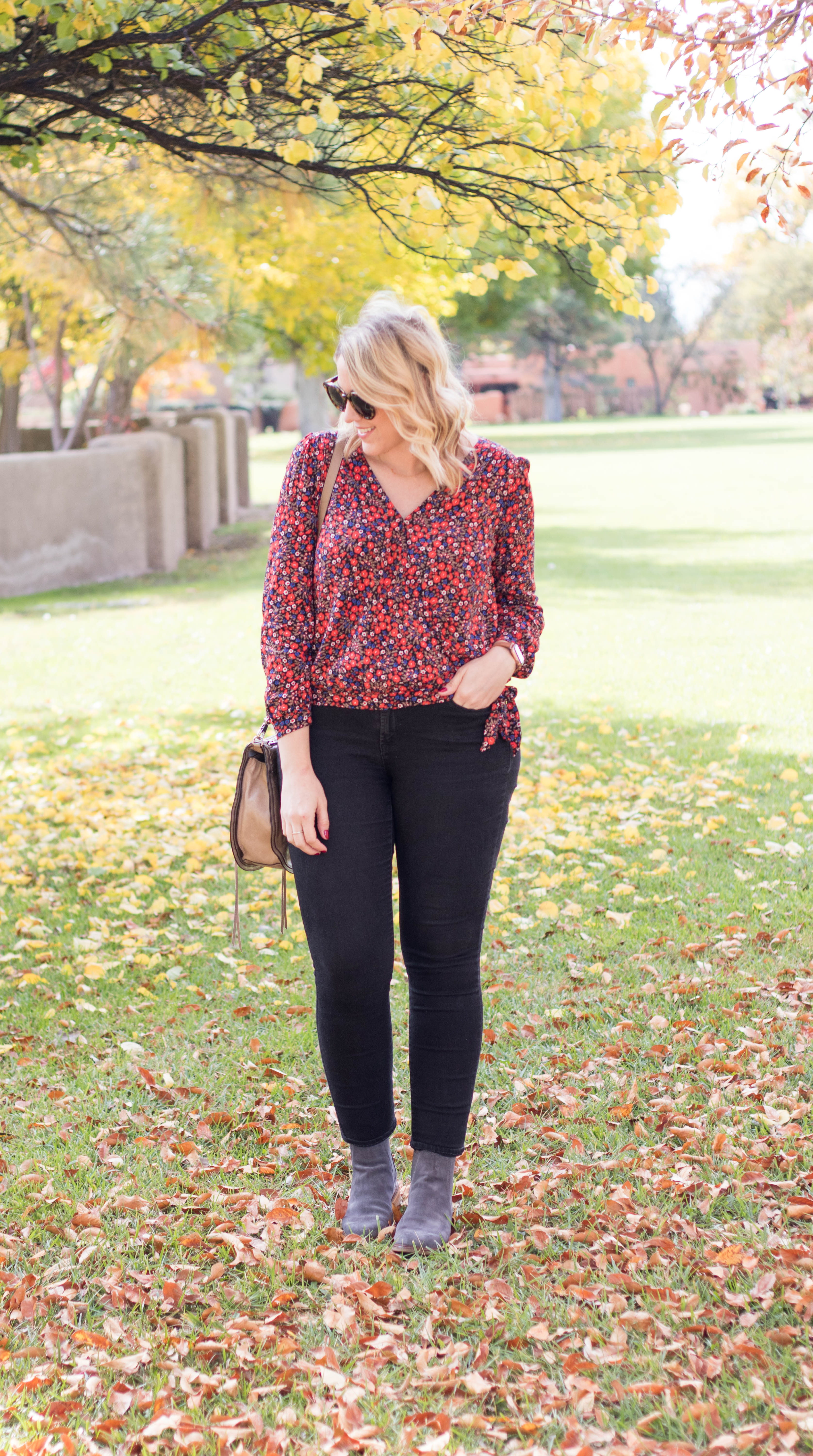 gray ankle boots outfit