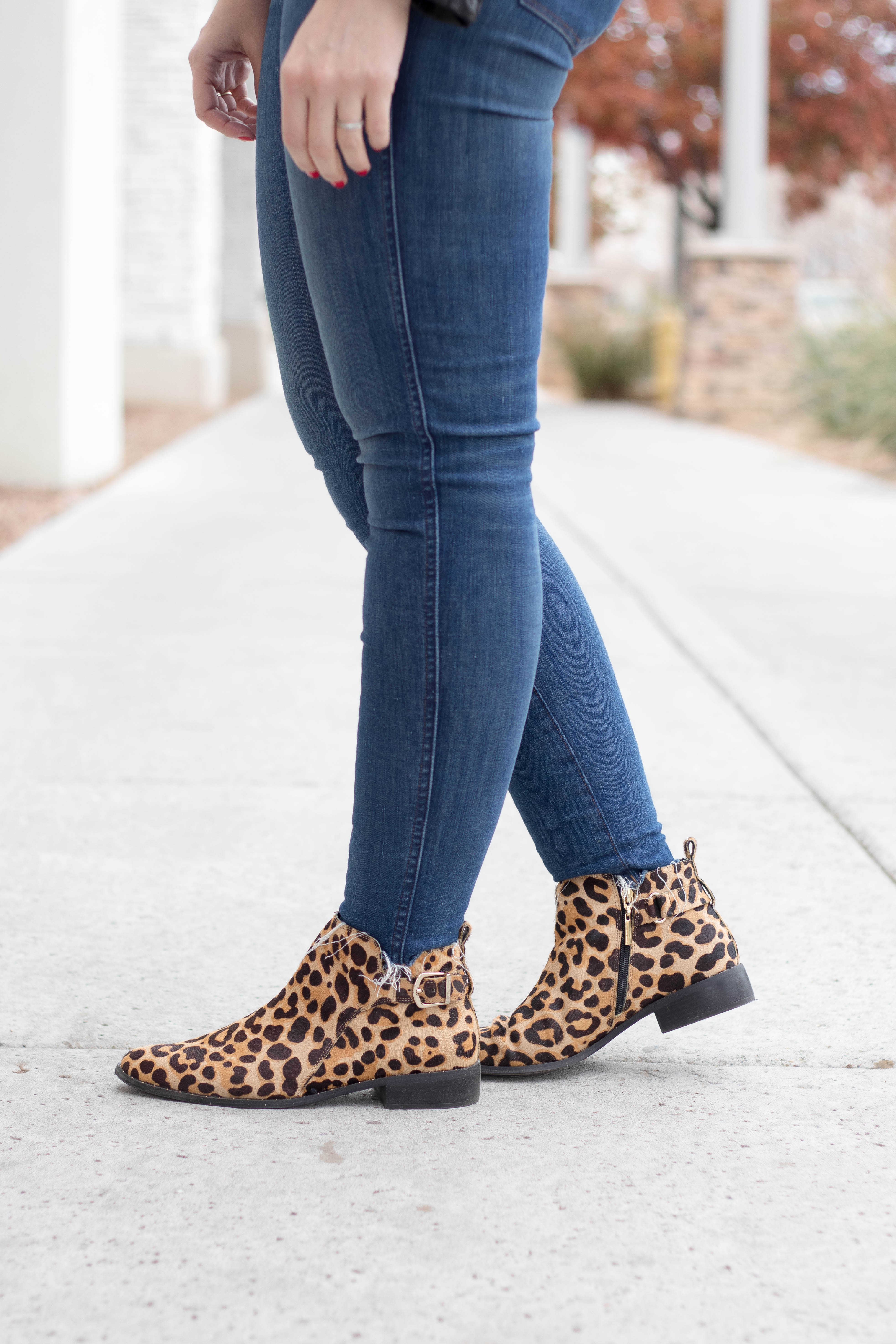 leopard ankle booties