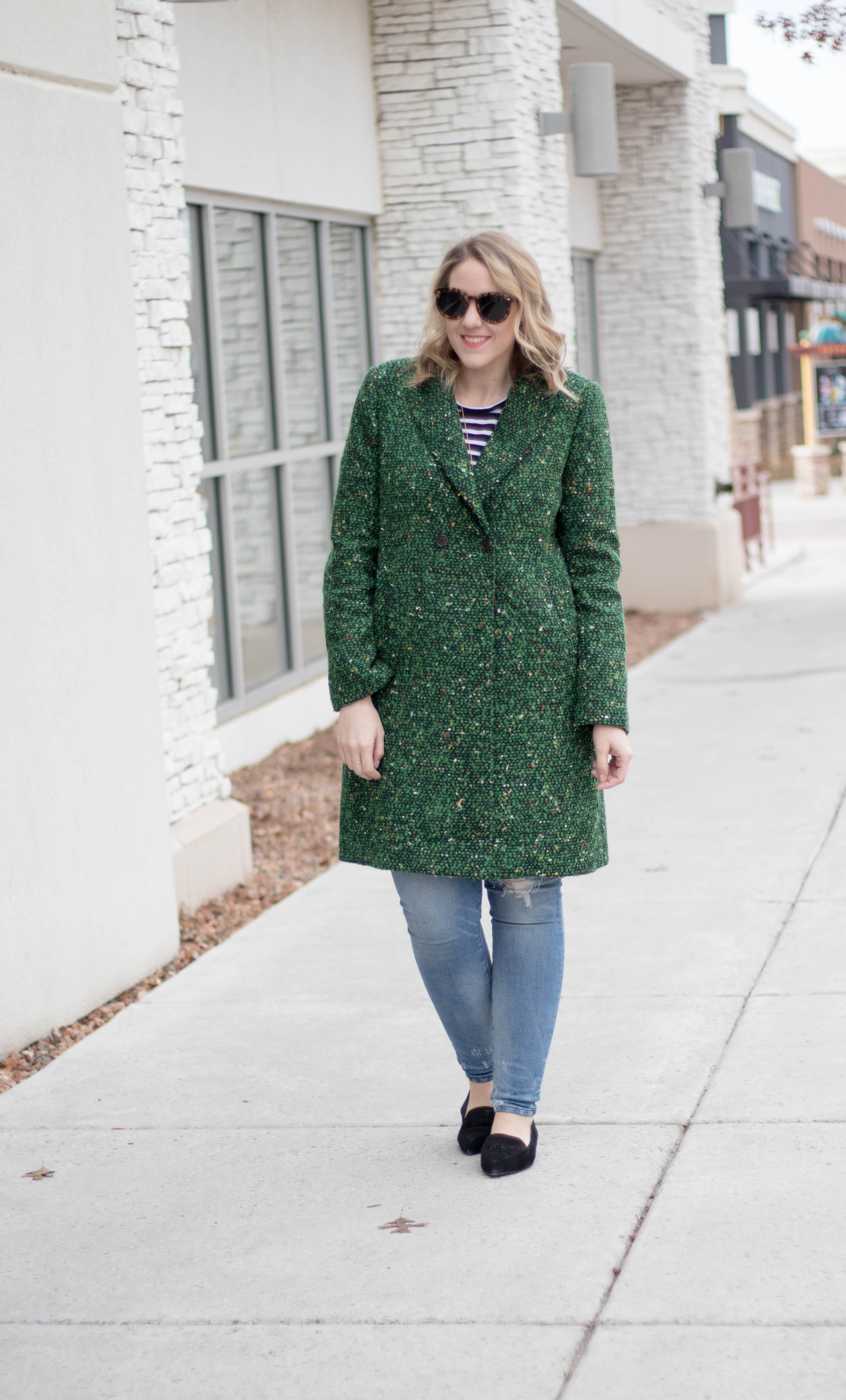 J crew shop green coat