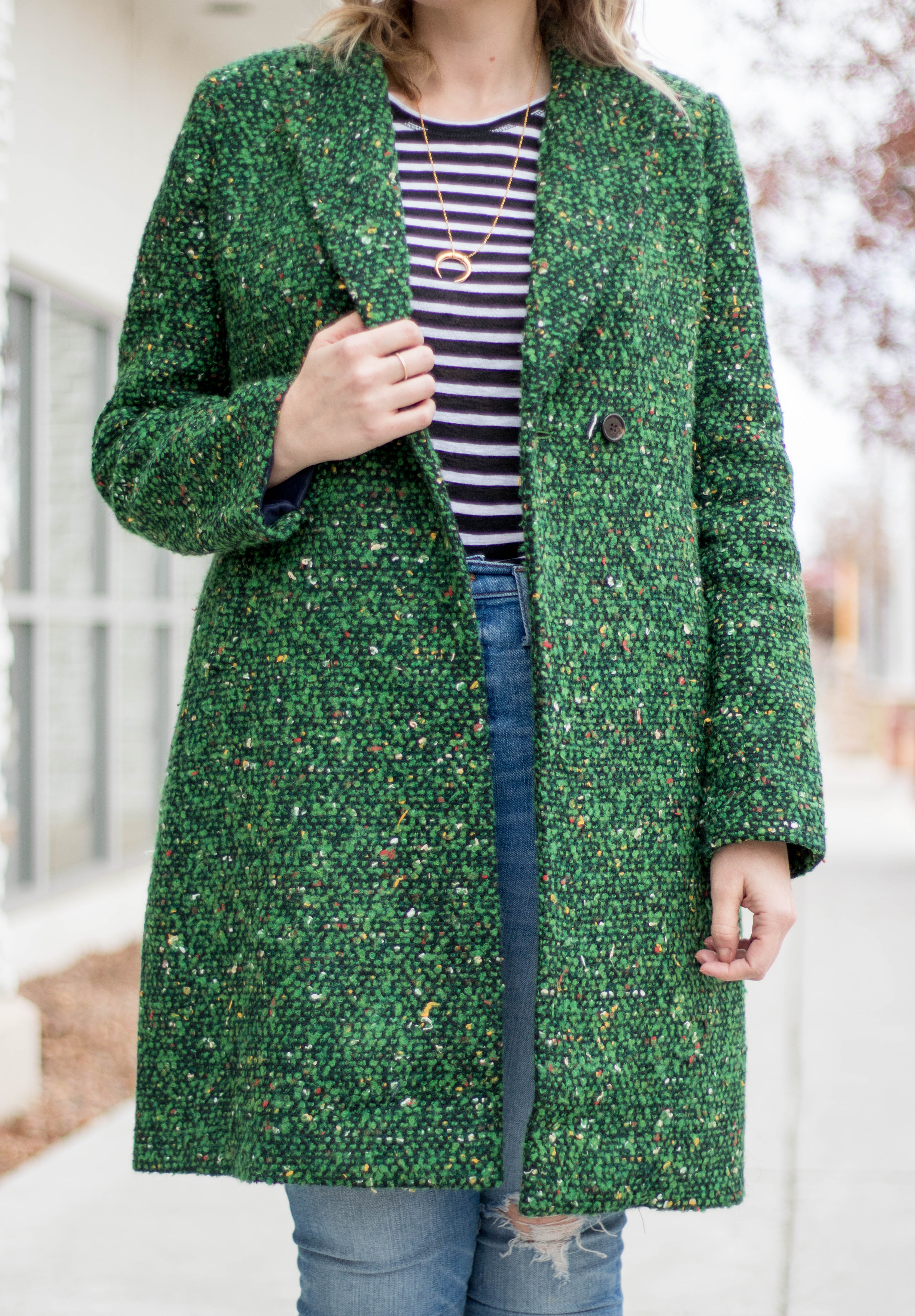 J crew clearance daphne coat green