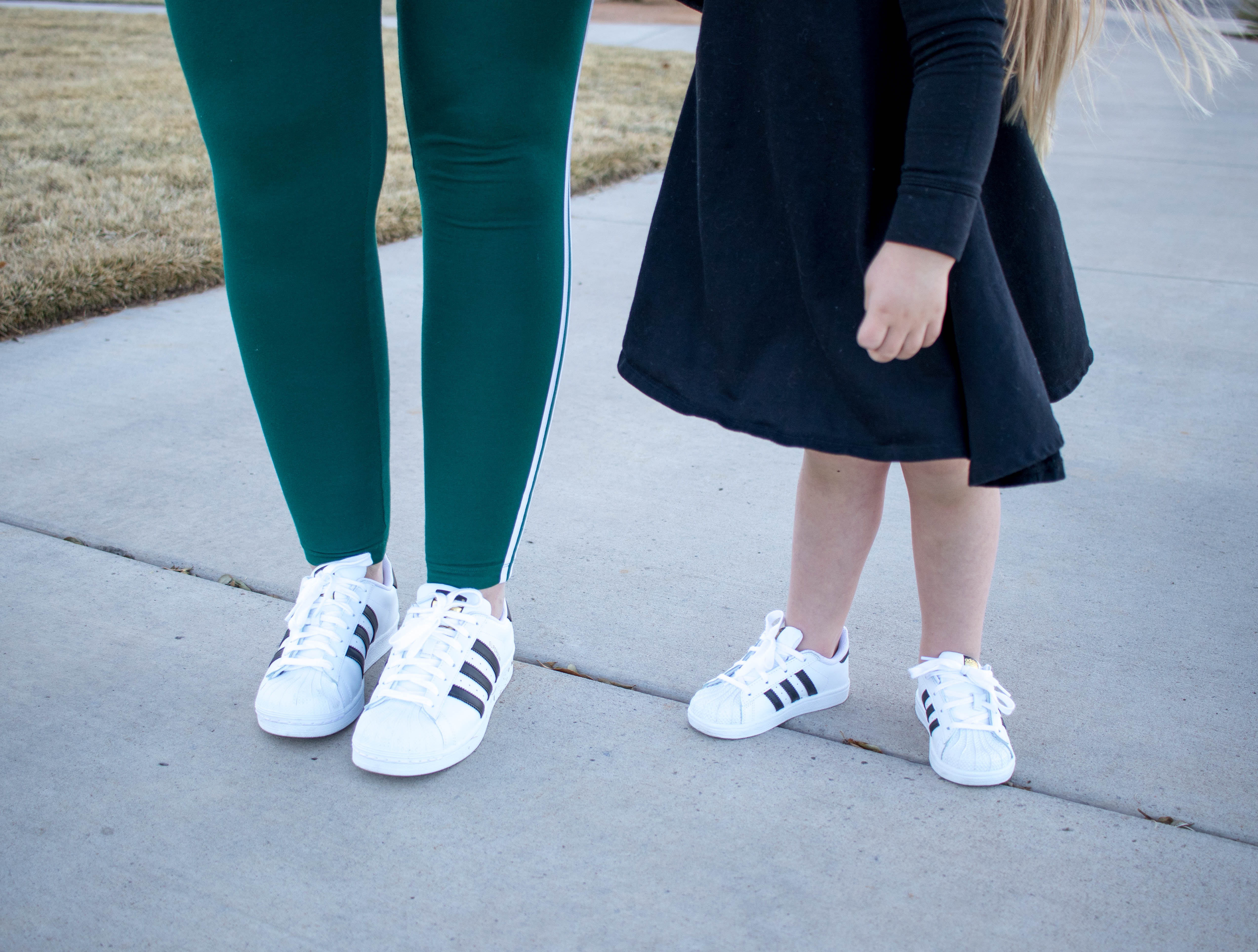 matching Adidas superstars mommy and me fashion #matchingshoes #twinning #Adidas