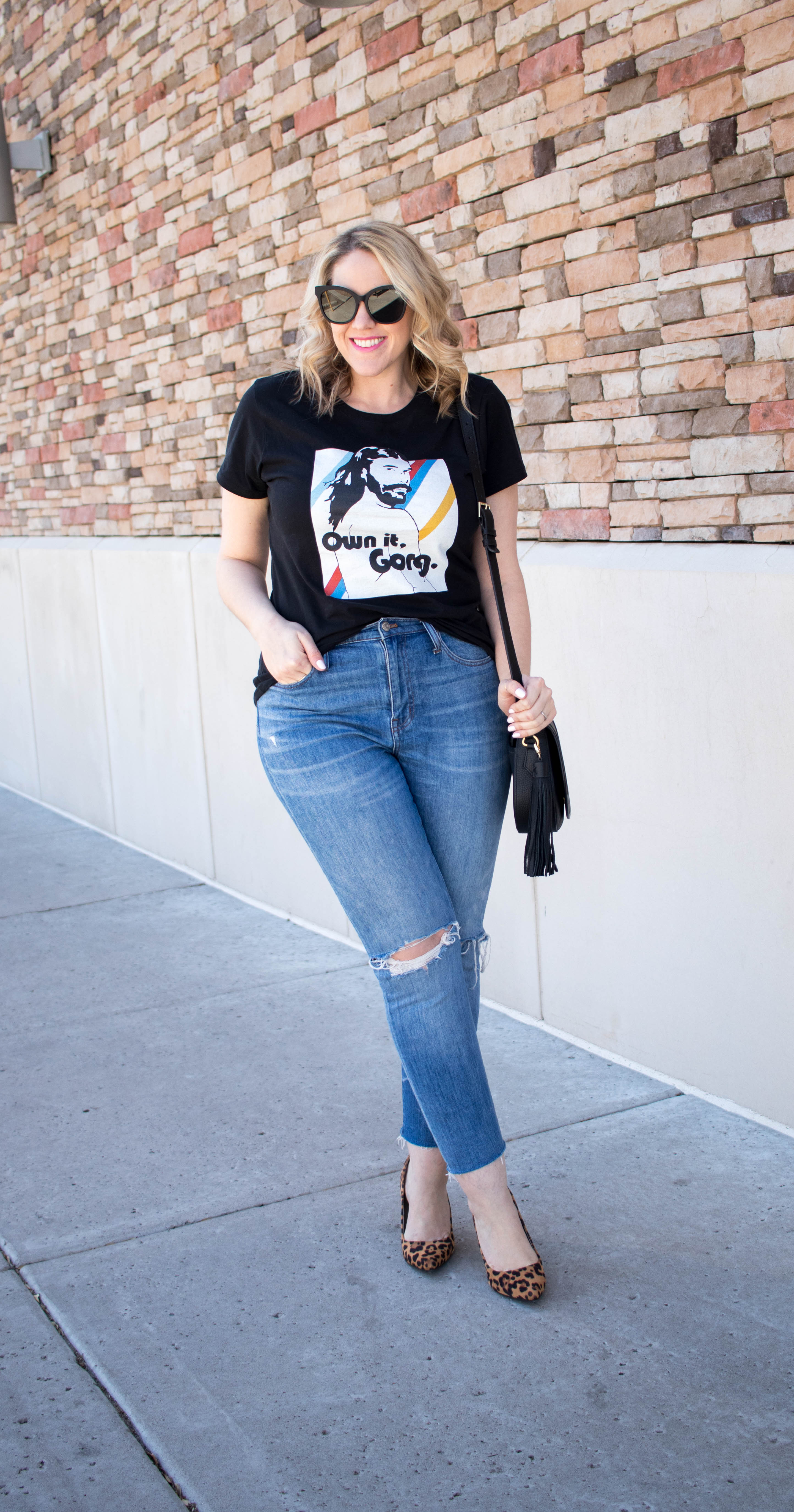 denim graphic tee