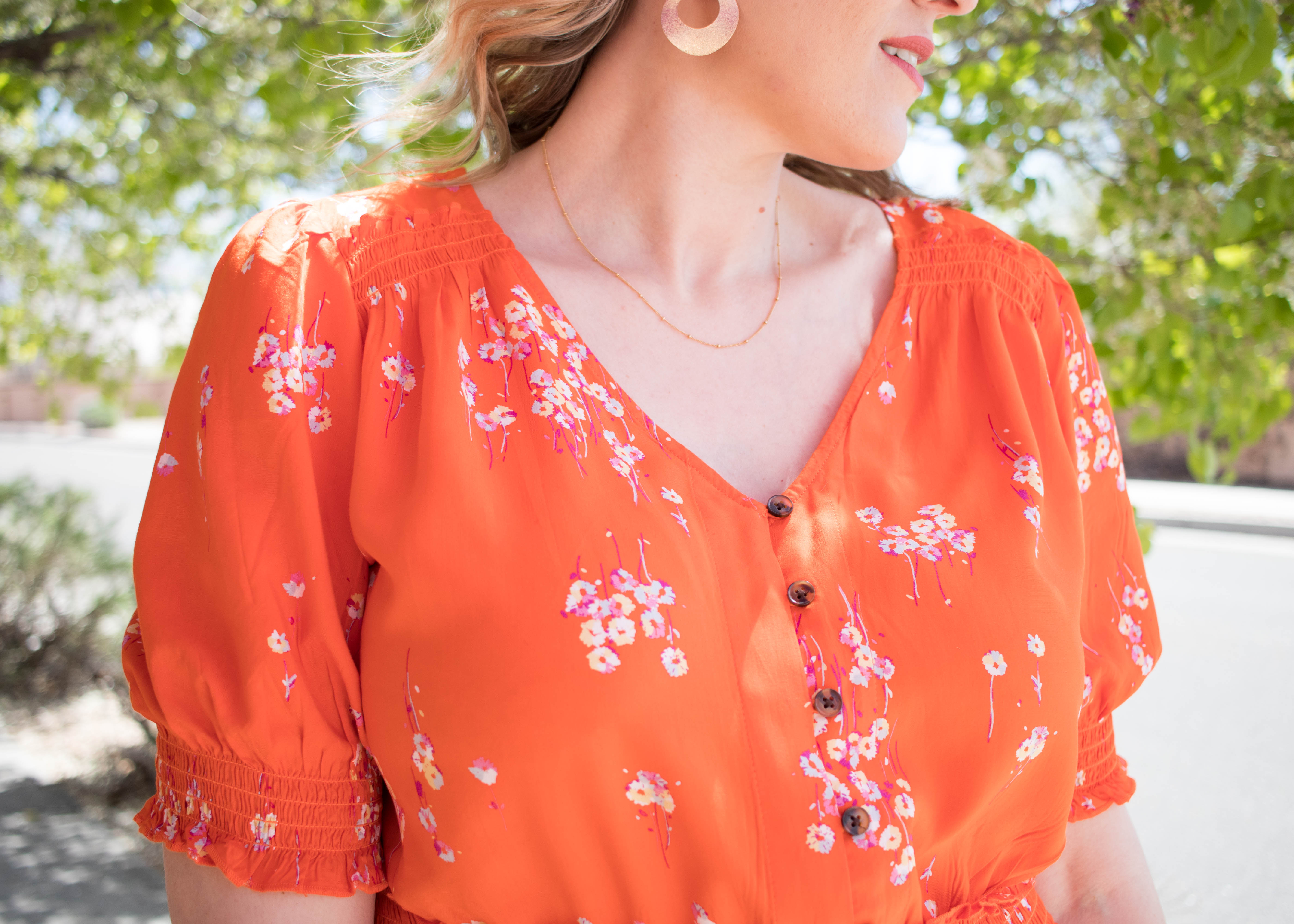 orange floral jumpsuit jcpenney #affordablefashion #jumpsuit #floraljumpsuit