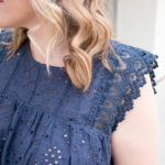 vici navy eyelet blouse #vici #eyelettop #springstyle