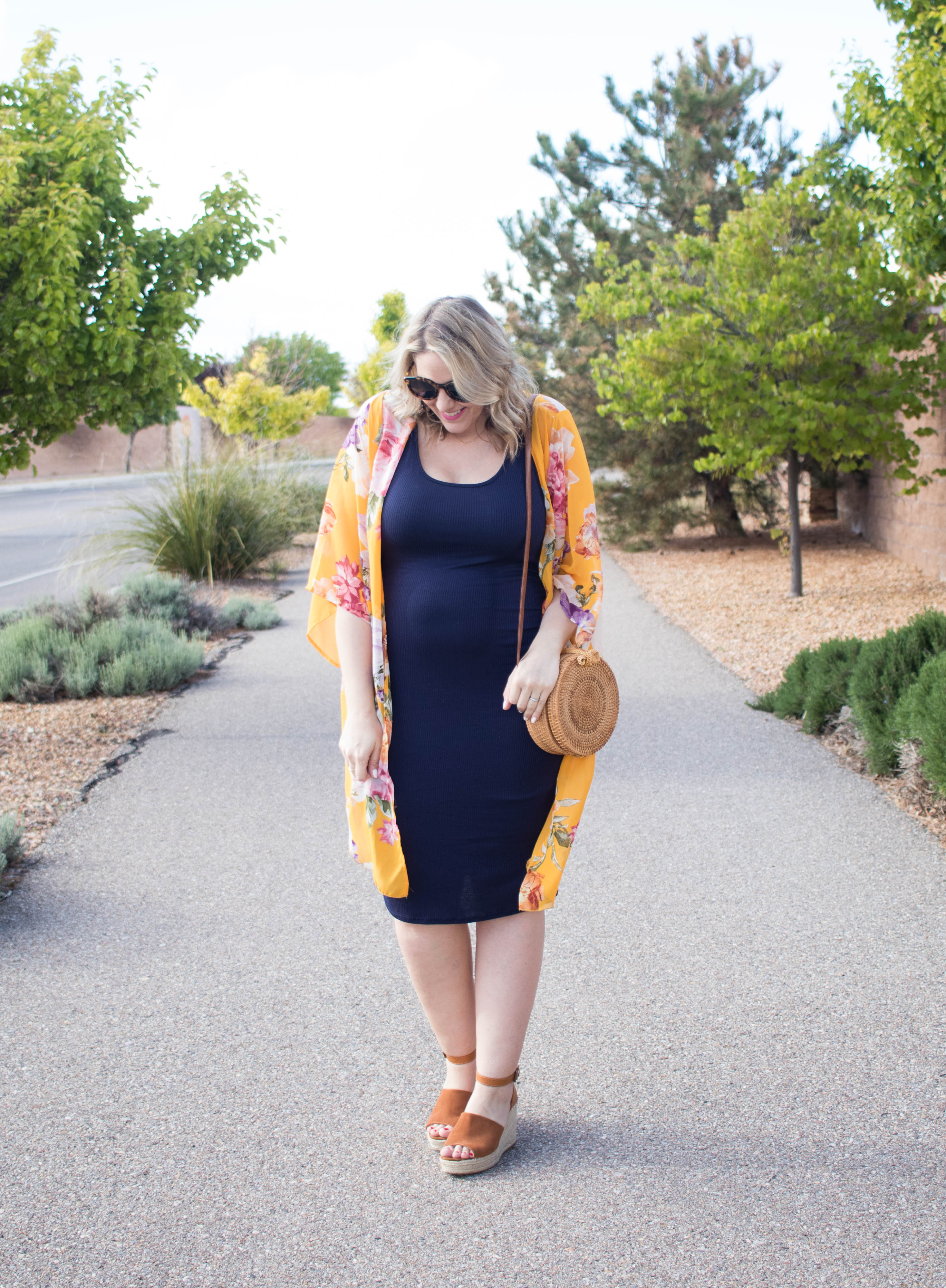 Kimono style best sale maternity dress