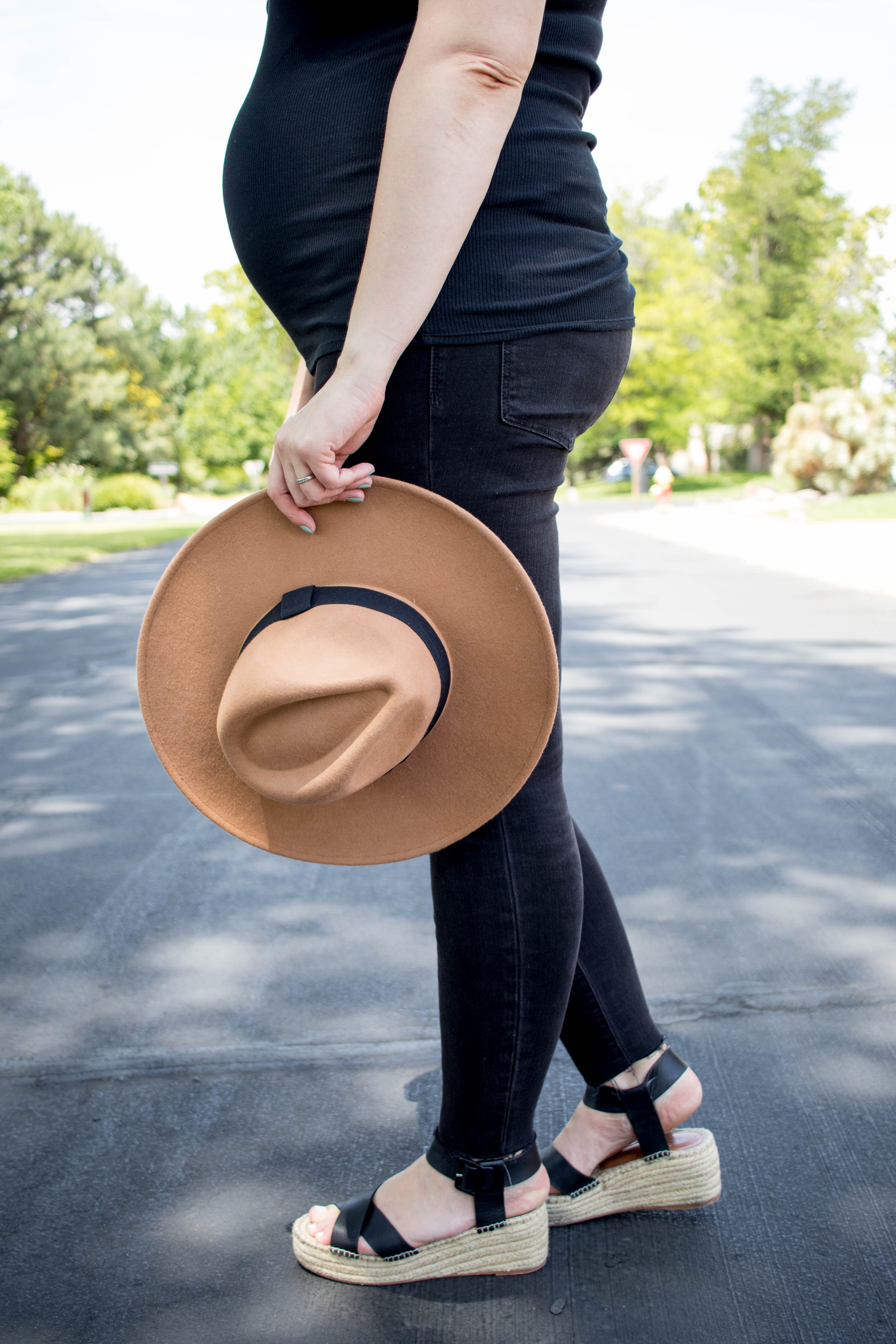 black distressed maternity jeans