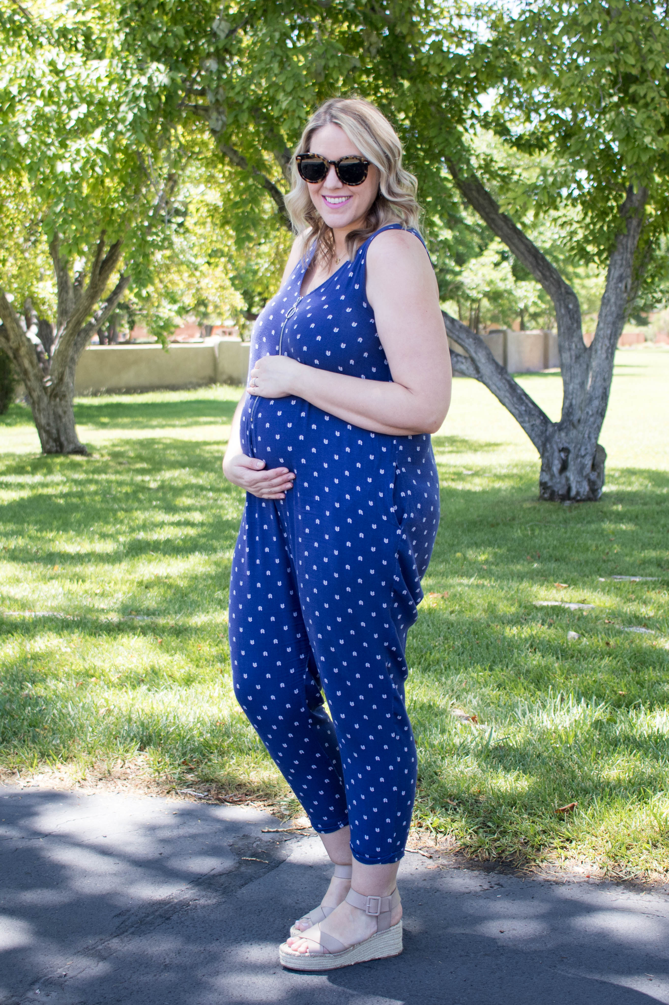 Maternity Jumpsuit - Isabel Maternity by Ingrid & Isabel Blue Floral L