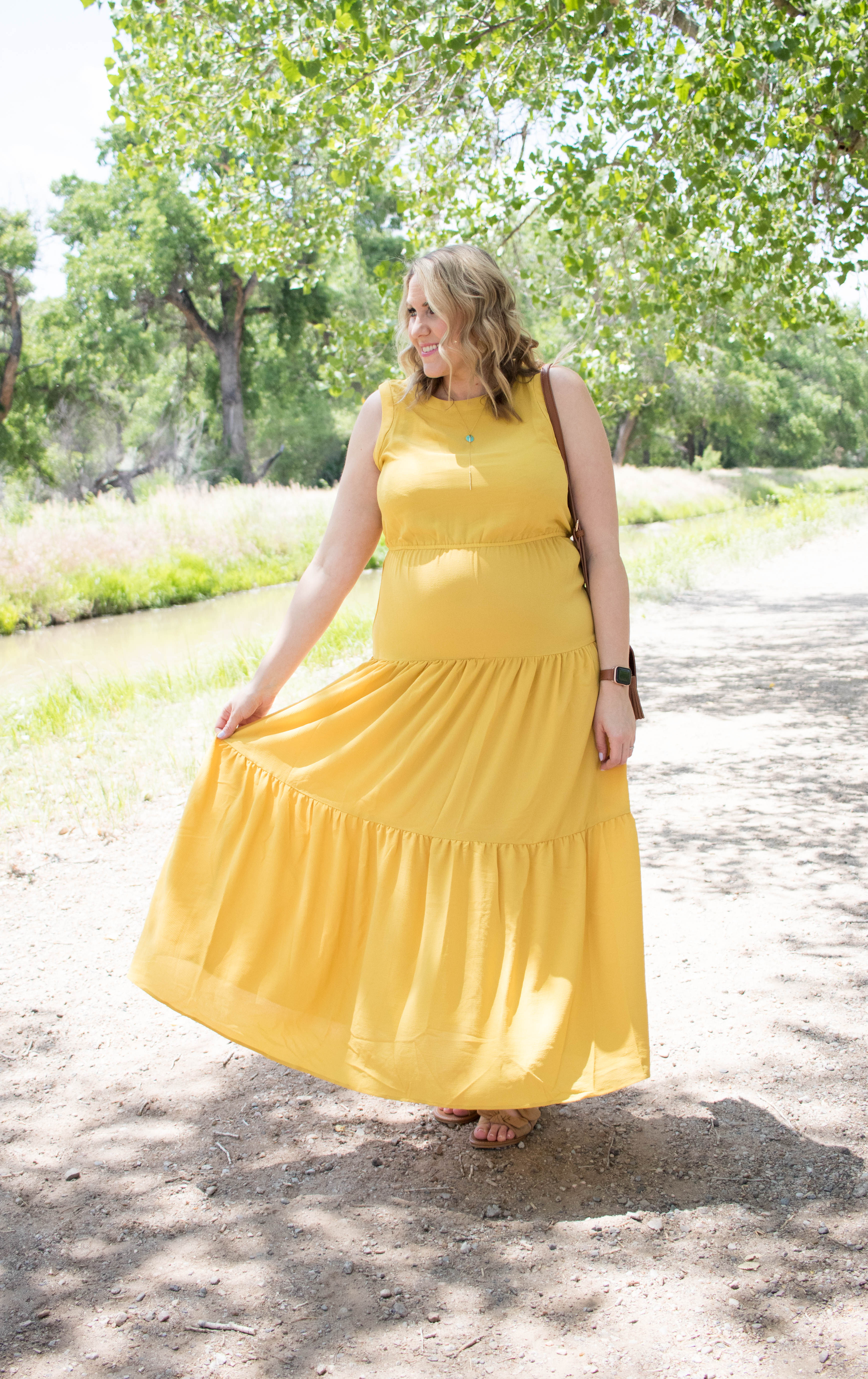 yellow boho maxi dress for summer pregnancy #maternitystyle #pregnancy #summerstyle