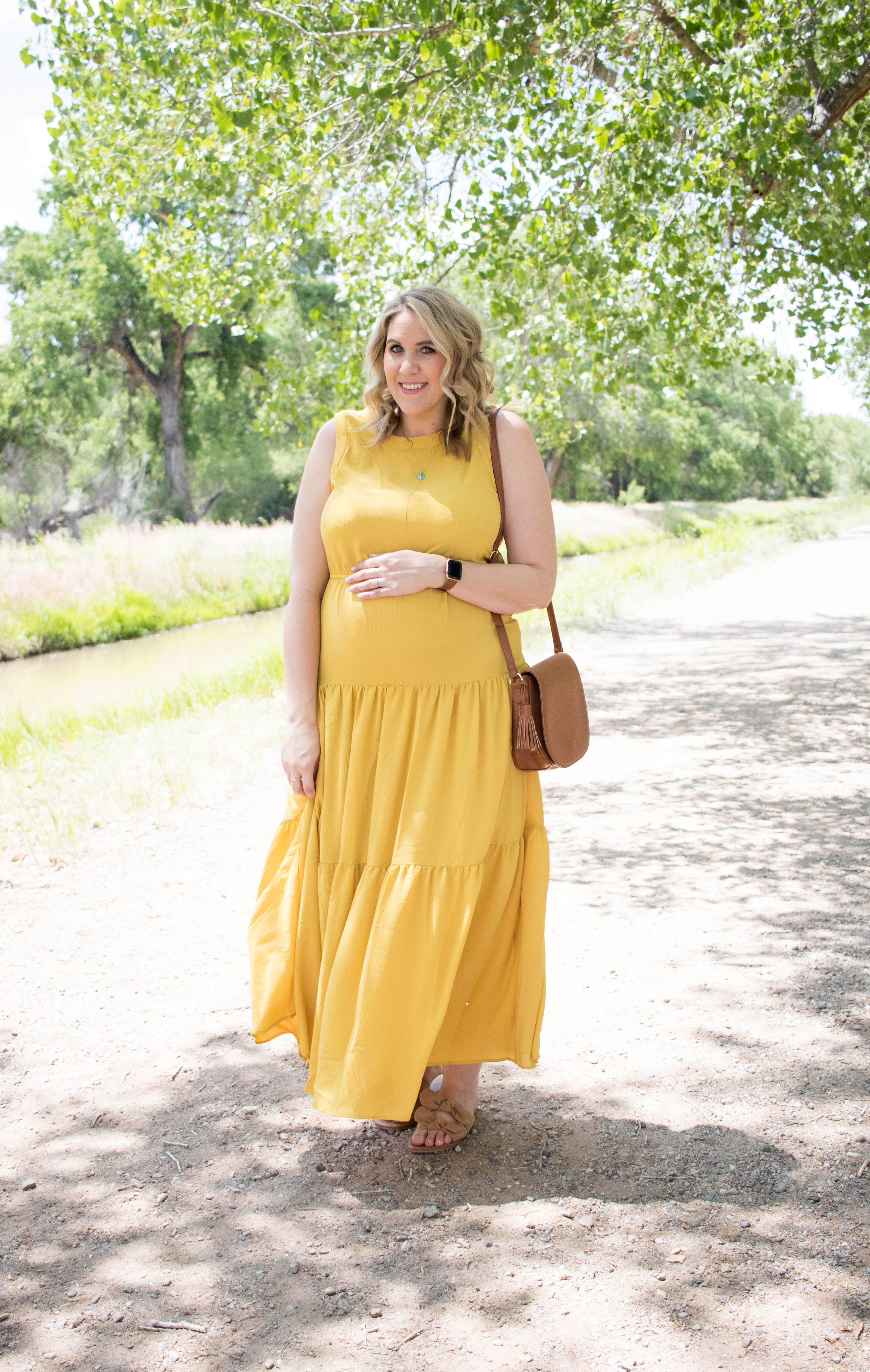 Mustard best sale maxi dress