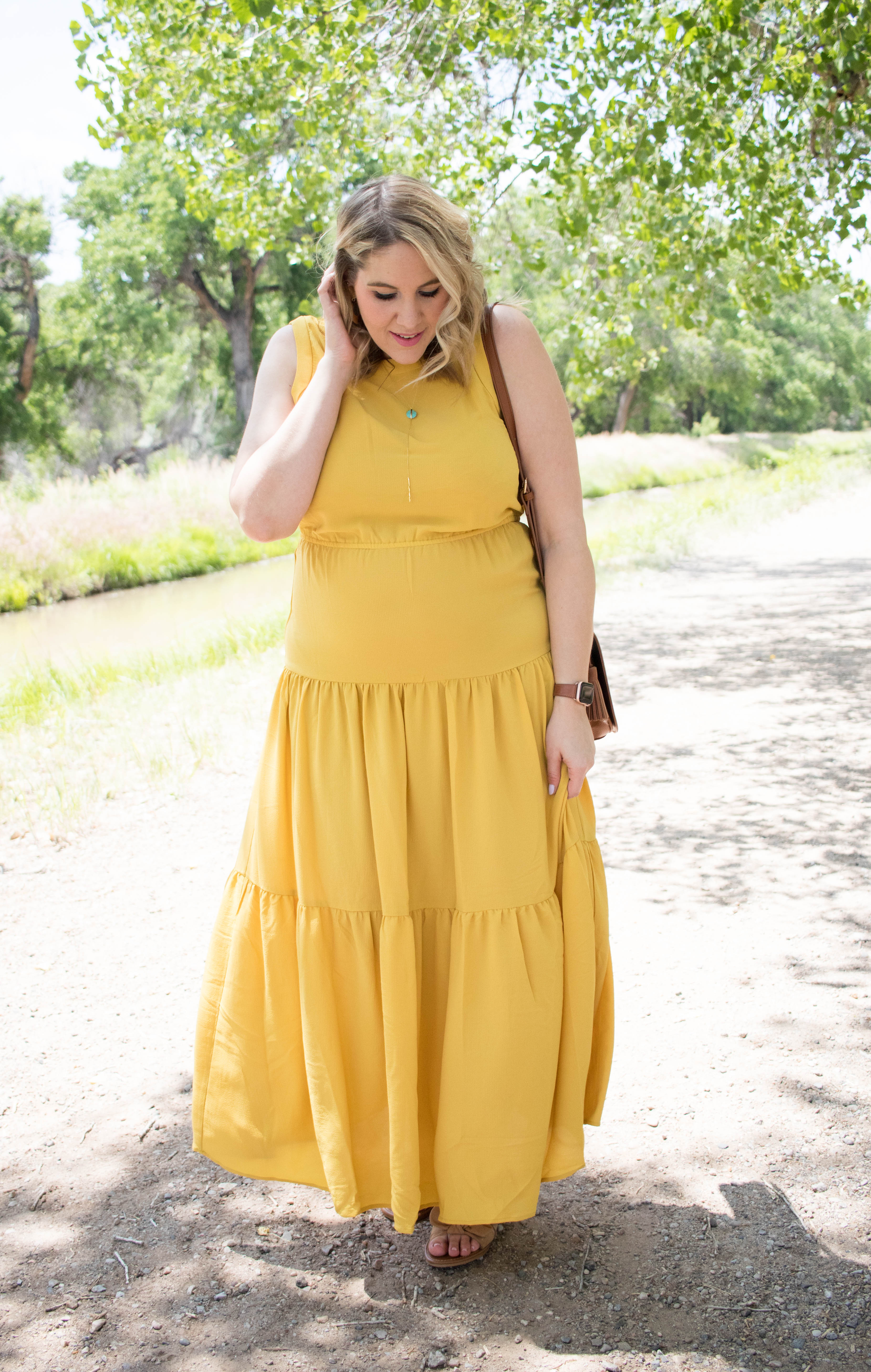 yellow bohemian maxi dress