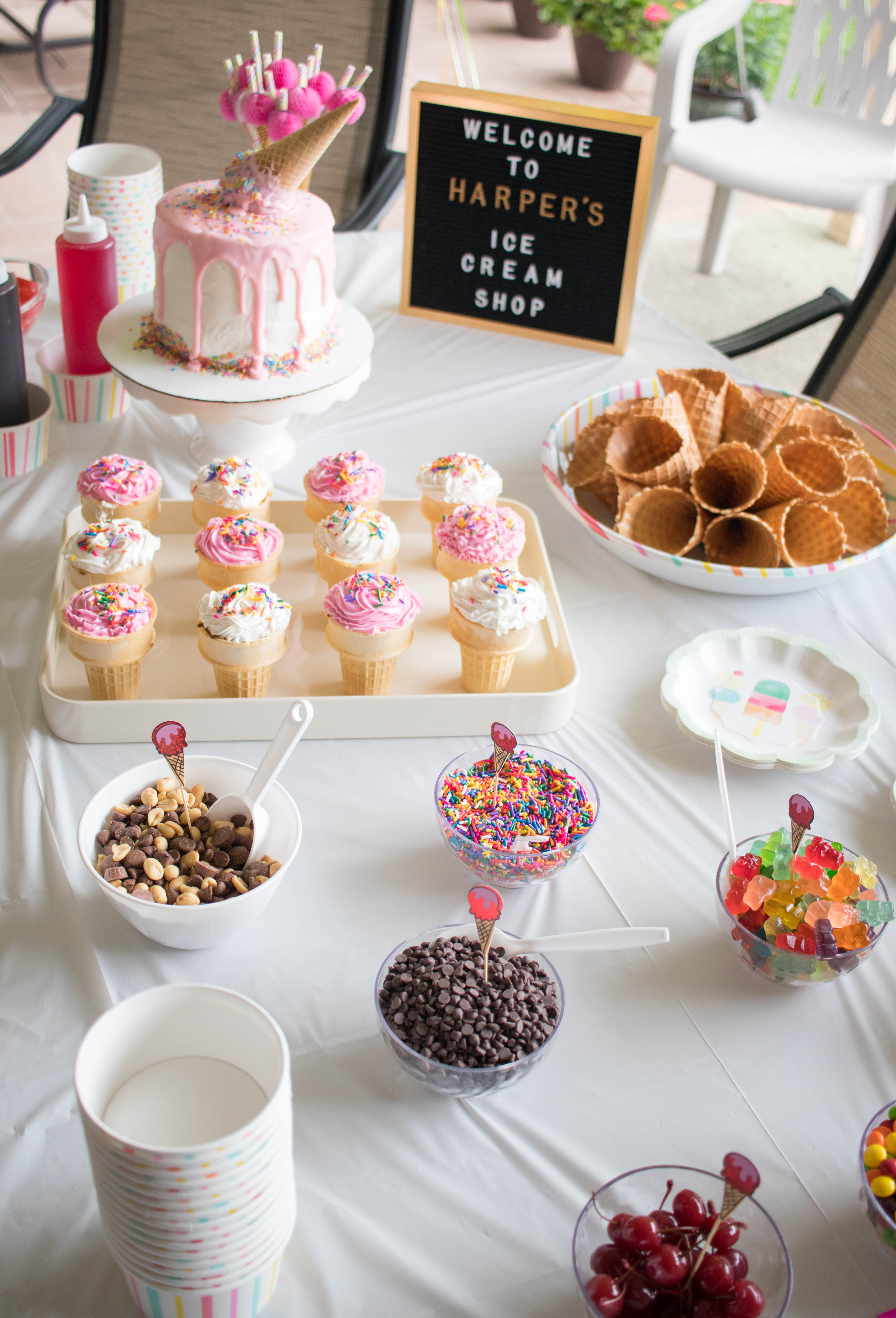 ice cream themed kids birthday party ideas #birthdayparty #icecreamparty #icecream