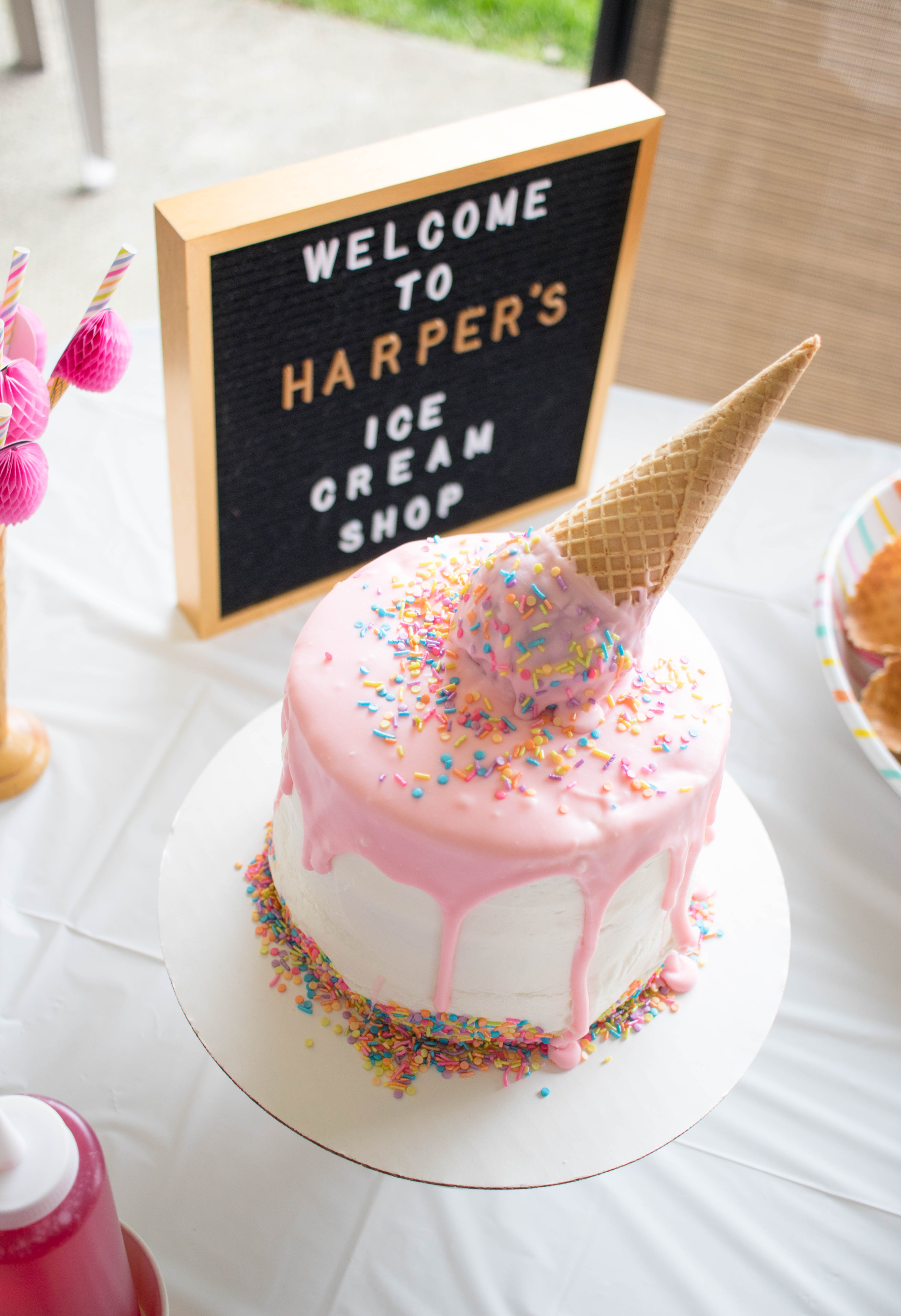 ice cream cone cake birthday party #icecream #icecreamcake #birthdaycake