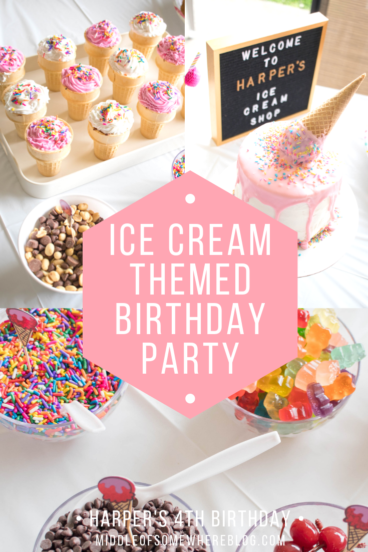 ice cream themed birthday party toddler girl #icecreamparty #kidsparty #birthdayparty