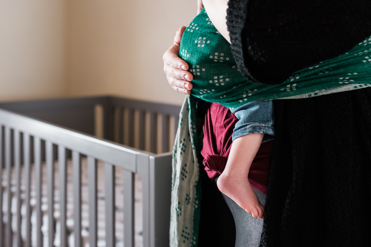 baby wearing wild bird detail photo #mywildbird #babydetails #nursery