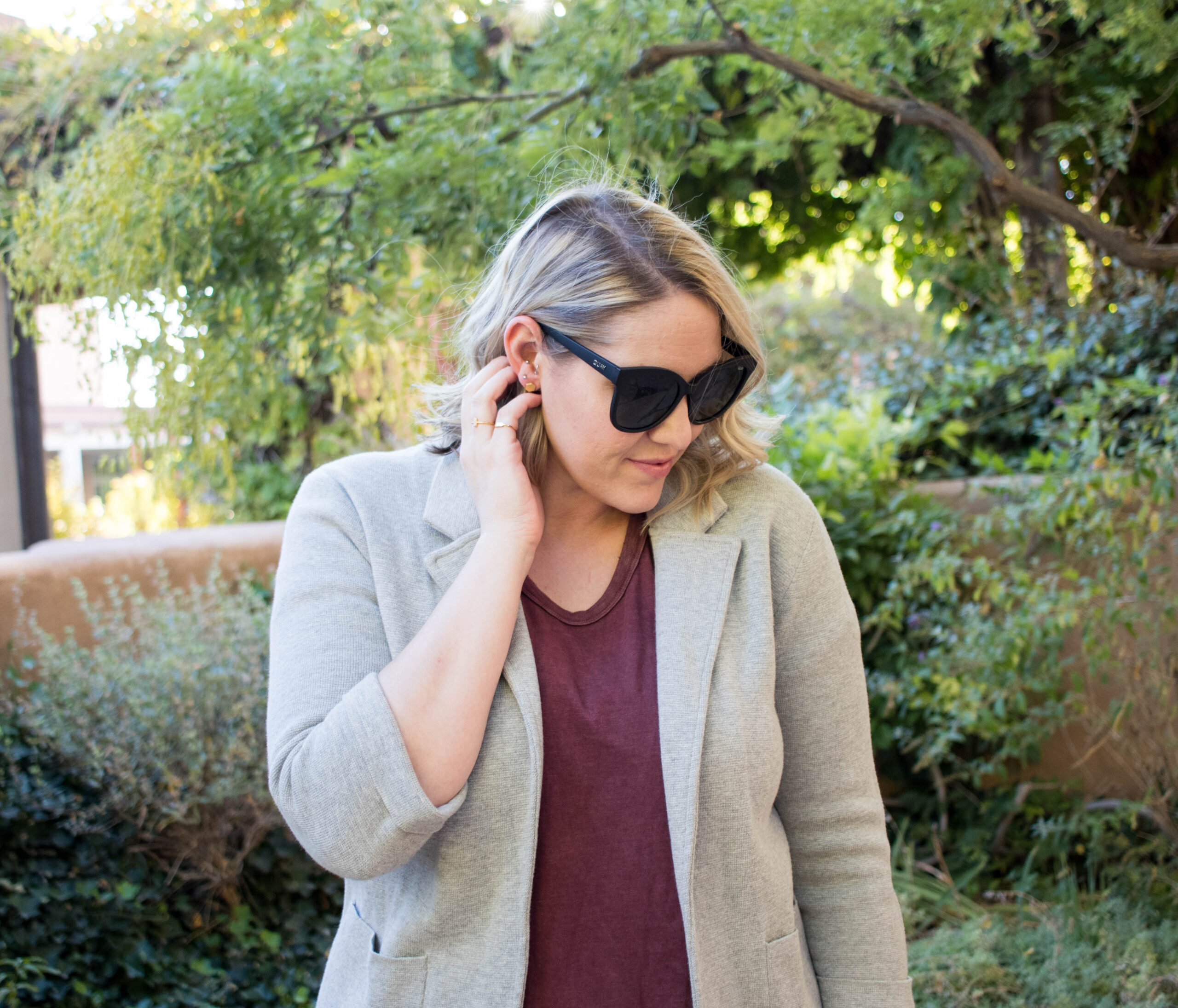 jcrew sweater blazer summer to fall outfit #jcrew #momstyle #fallfashion