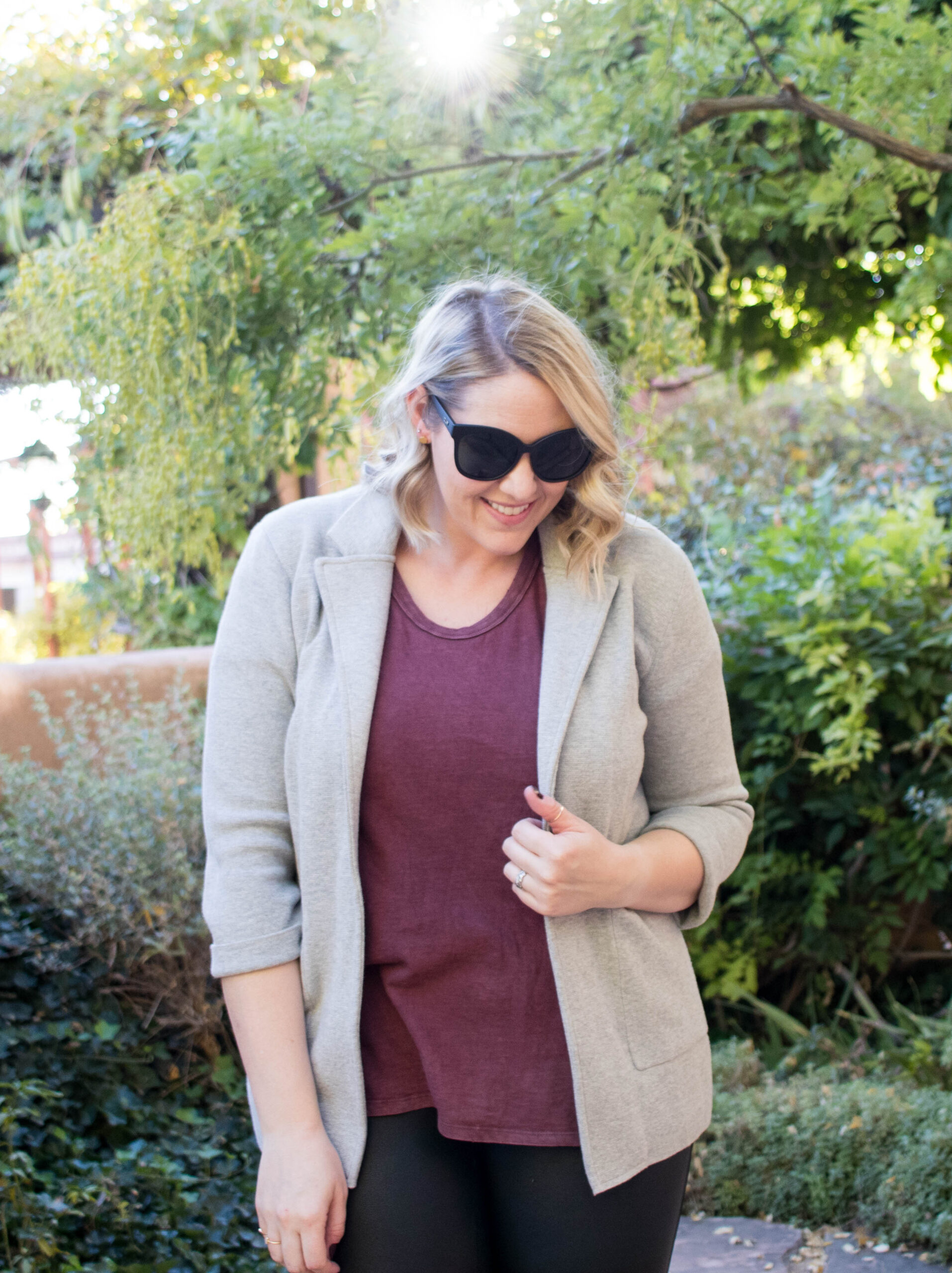 jcrew sweater blazer aerie boyfriend shirt #aeriereal #jcrew #falllayers